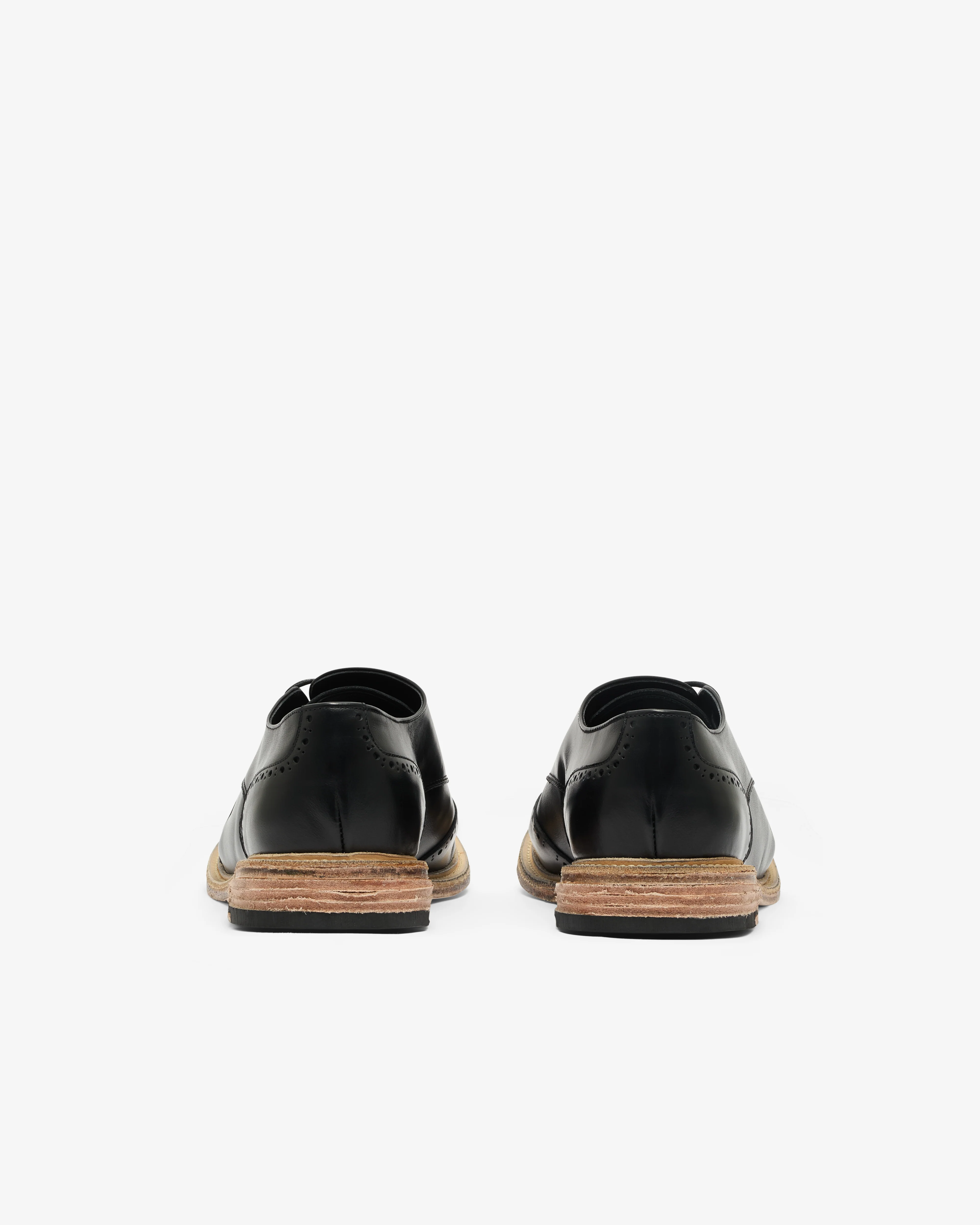 No Idea - Men's Big Foot Curved Wingtip Derby - (Black) - Image 4