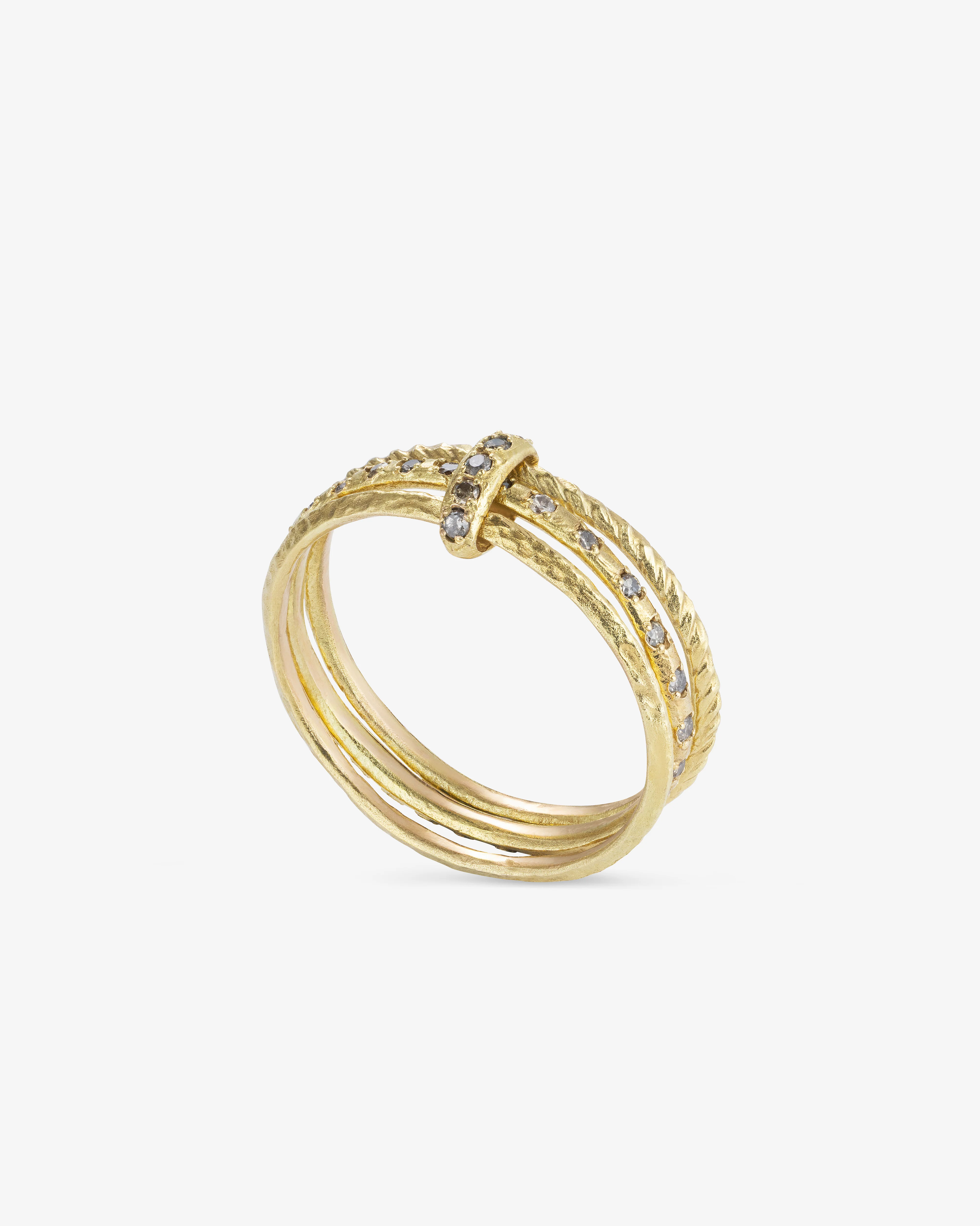 Noguchi Bijoux - Women's Rings with Brown Diamonds - (Yellow Gold) - Image 2
