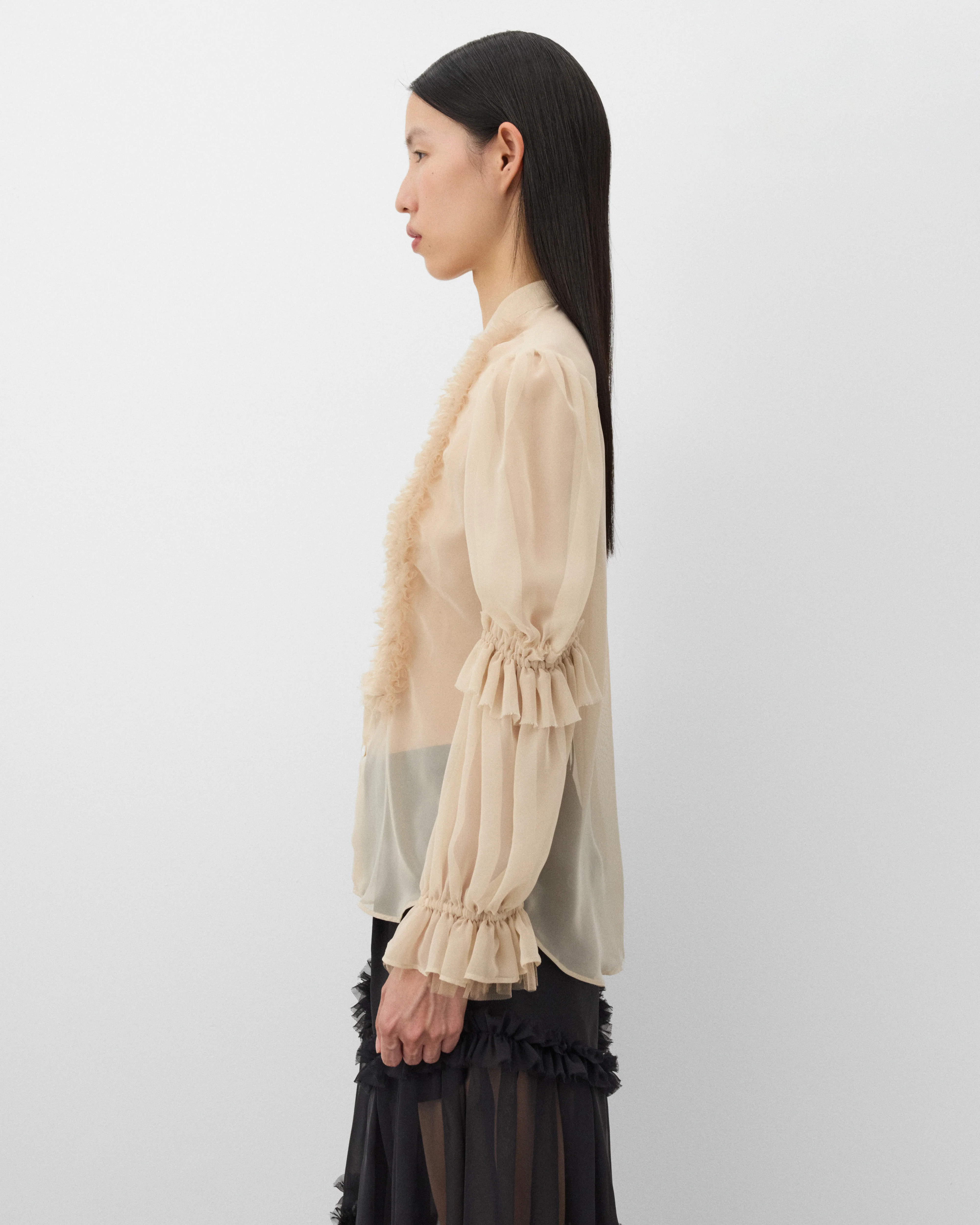 Noir Kei Ninomiya - Women's Polyester Georgette Blouse - (Beige) - Image 4