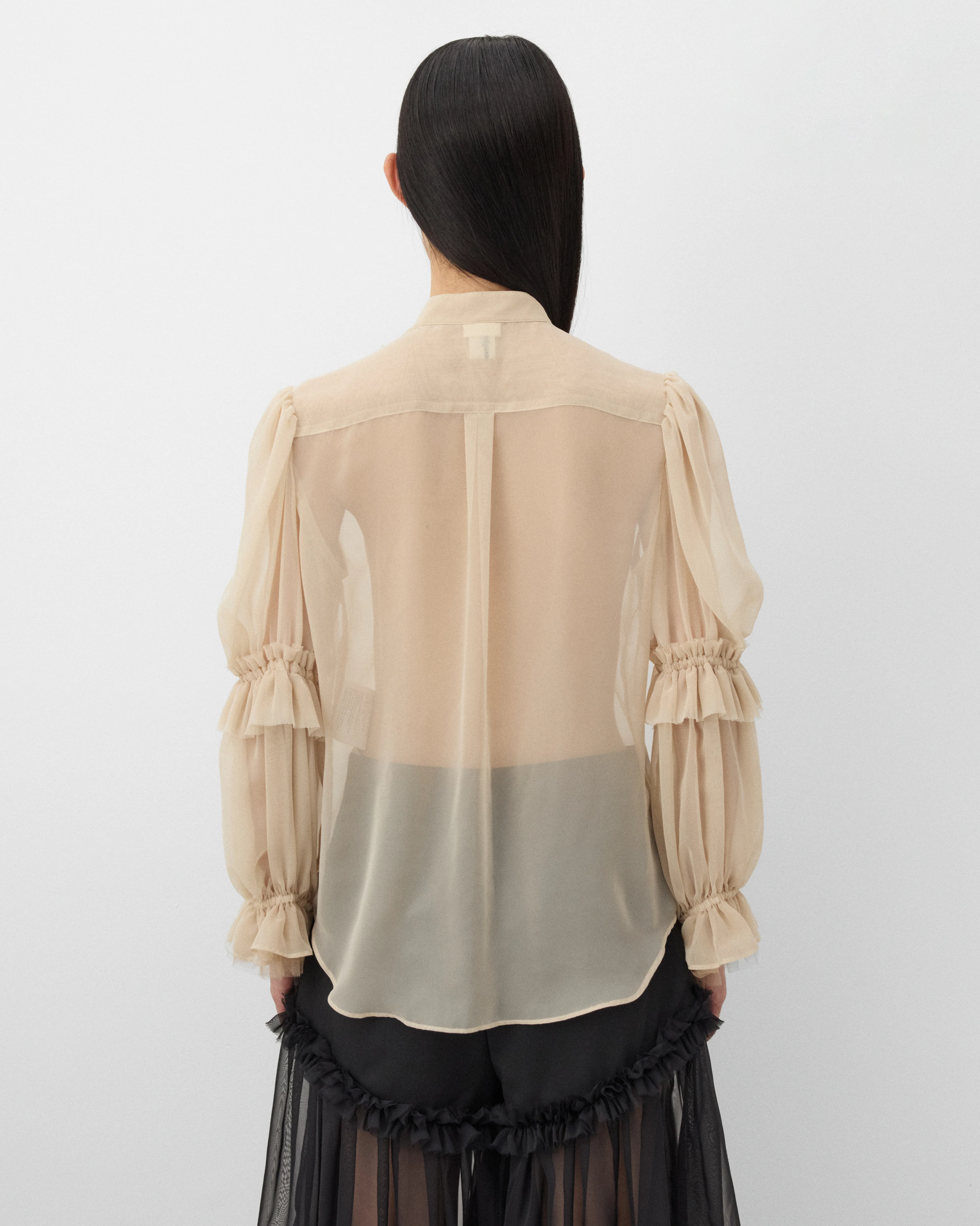 Noir Kei Ninomiya - Women's Polyester Georgette Blouse - (Beige) - Image 5
