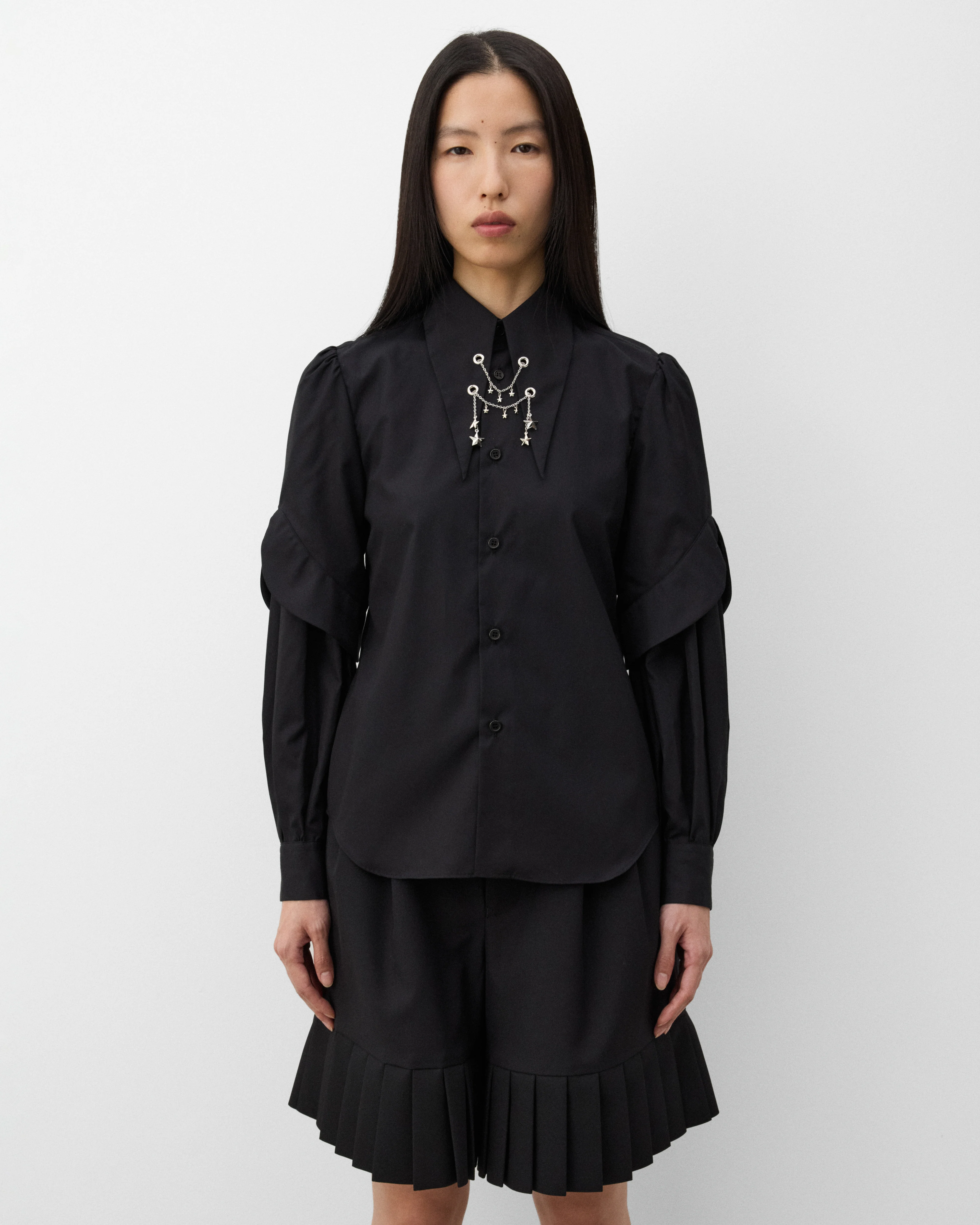 Noir Kei Ninomiya - Women's Star Chain Shirt - (Black) - Image 3
