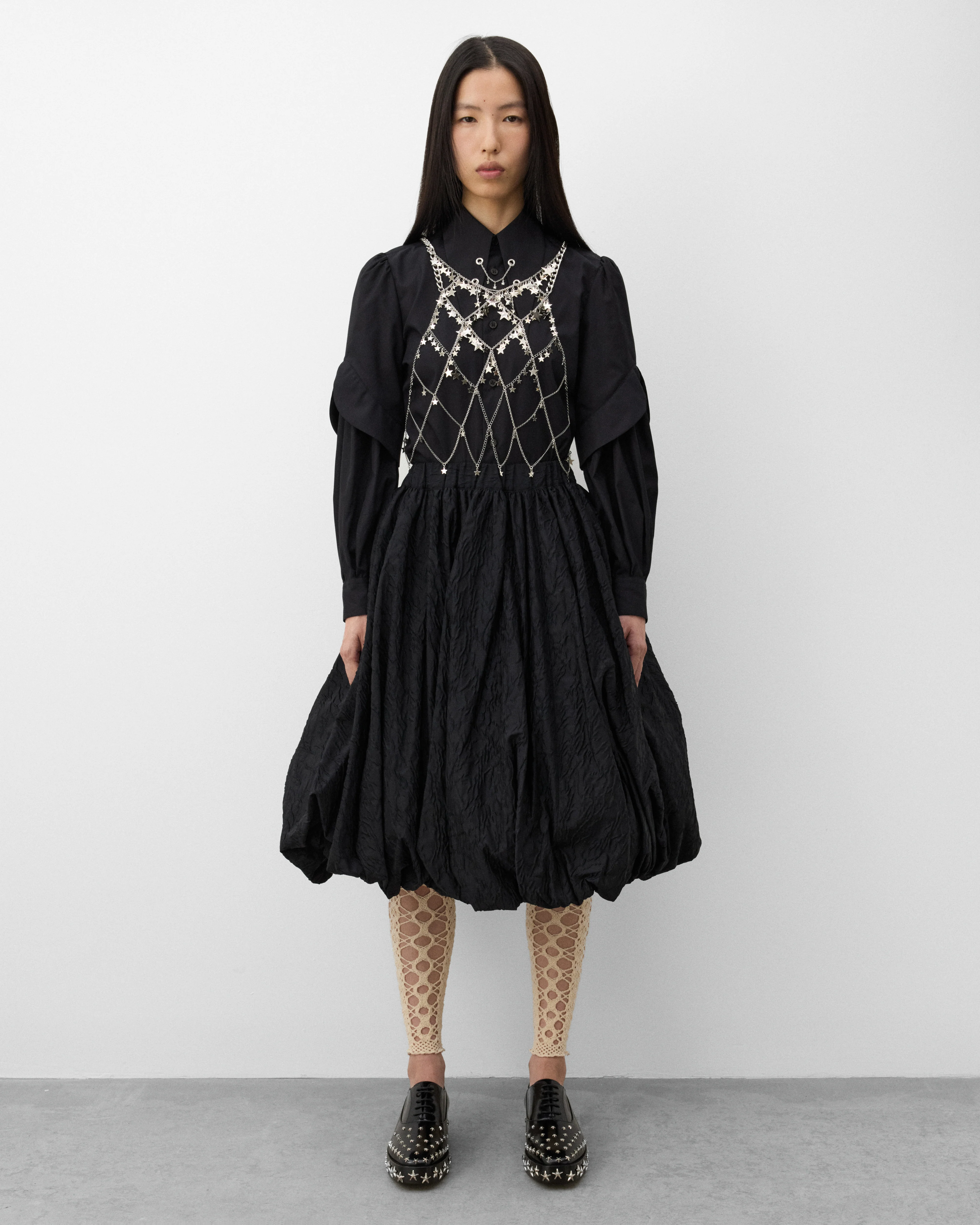 Noir Kei Ninomiya - Women's Star Chain Shirt - (Black) - Image 6