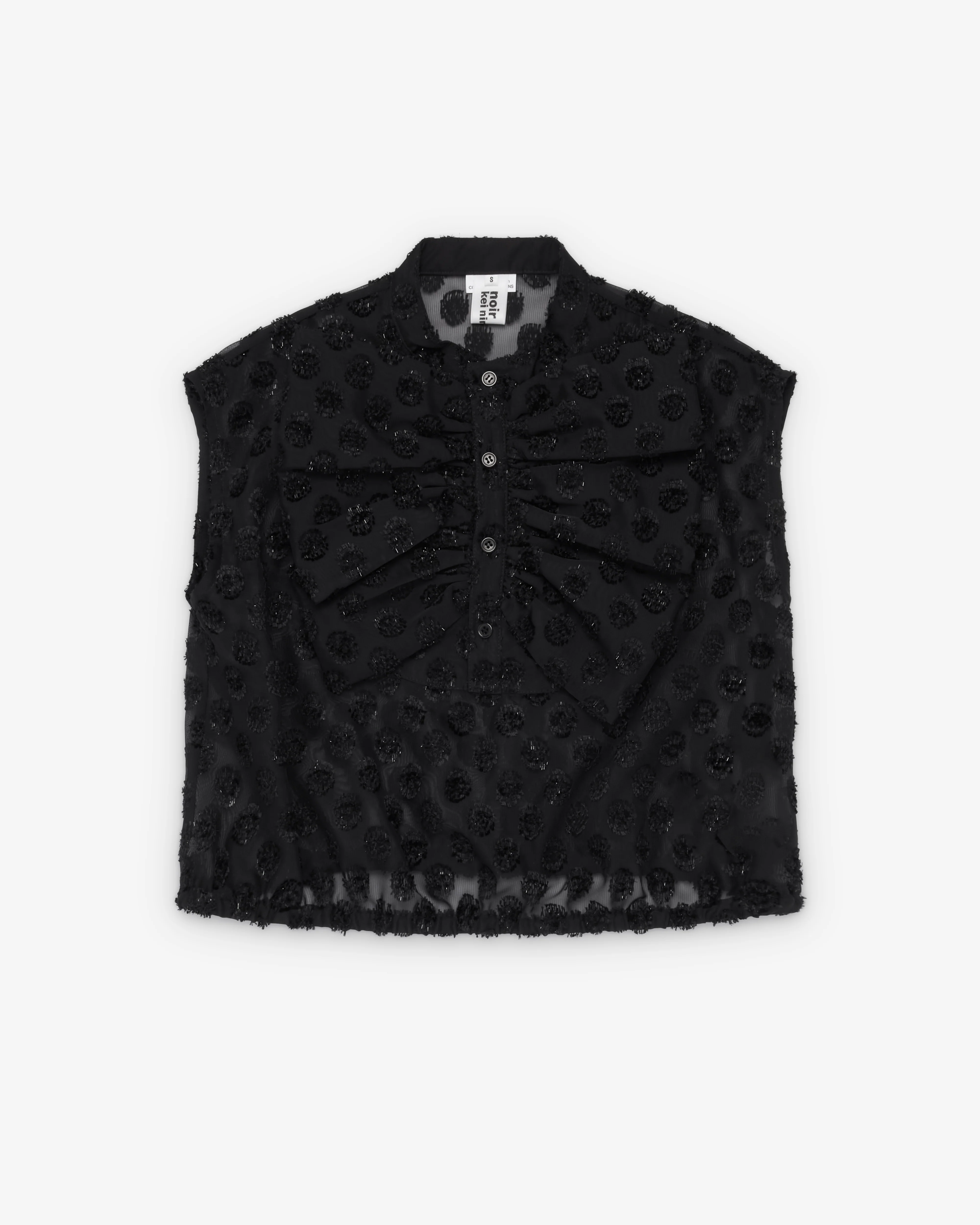 Noir Kei Ninomiya - Women's Polka Dot Georgette Blouse - (Black)