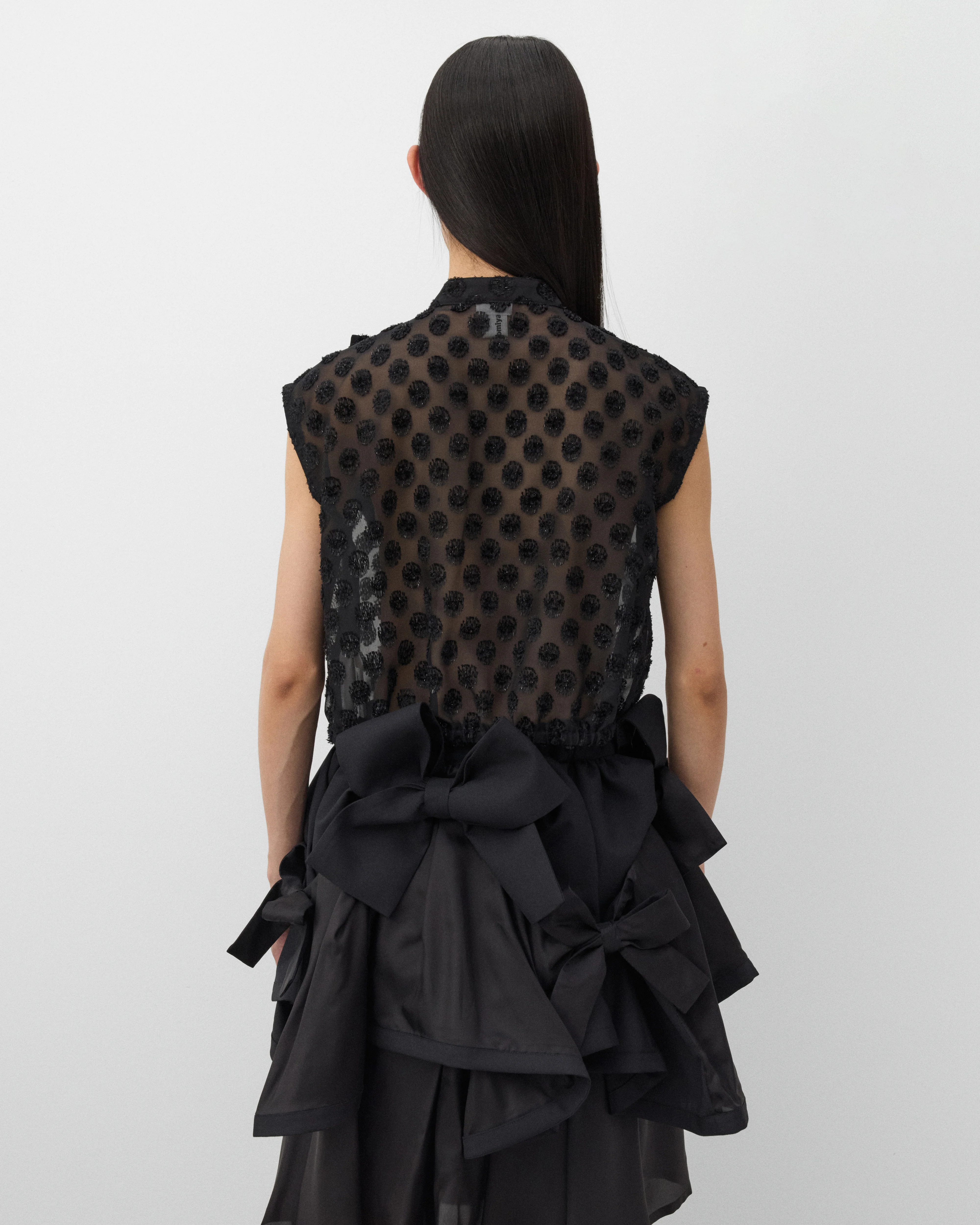 Noir Kei Ninomiya - Women's Polka Dot Georgette Blouse - (Black) - Image 5