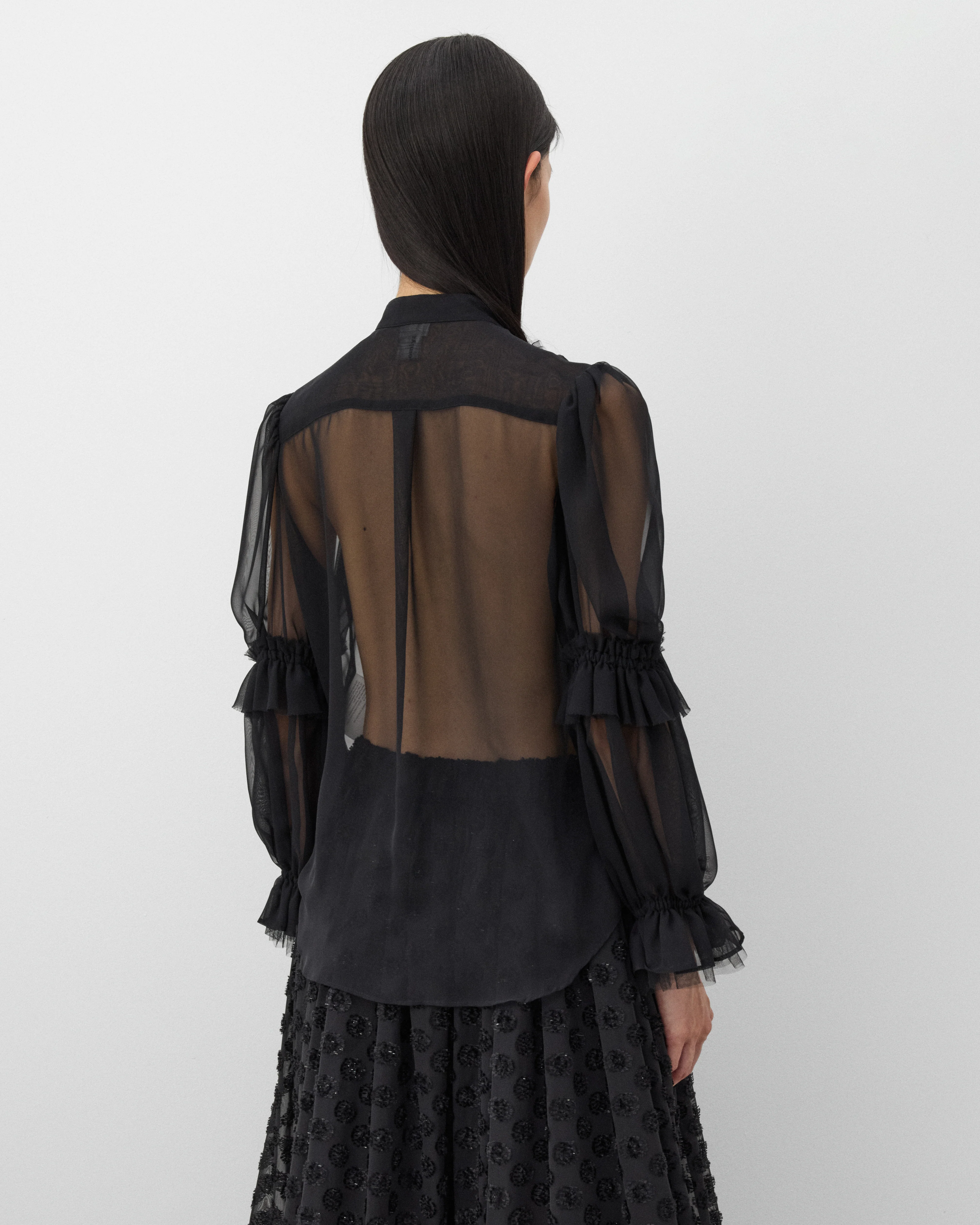 Noir Kei Ninomiya - Women's Polyester Georgette Blouse - (Black) - Image 5