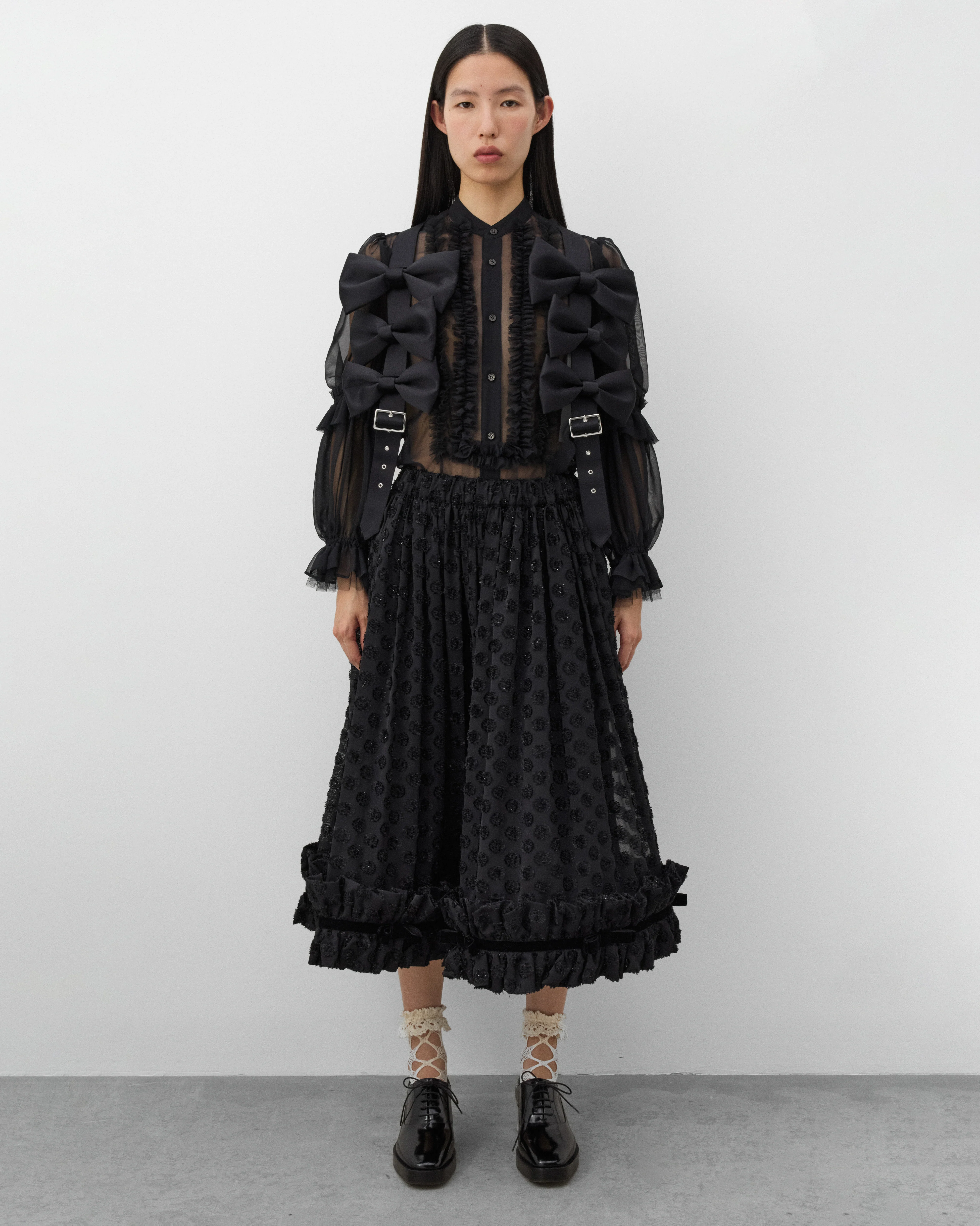 Noir Kei Ninomiya - Women's Polyester Georgette Blouse - (Black) - Image 6