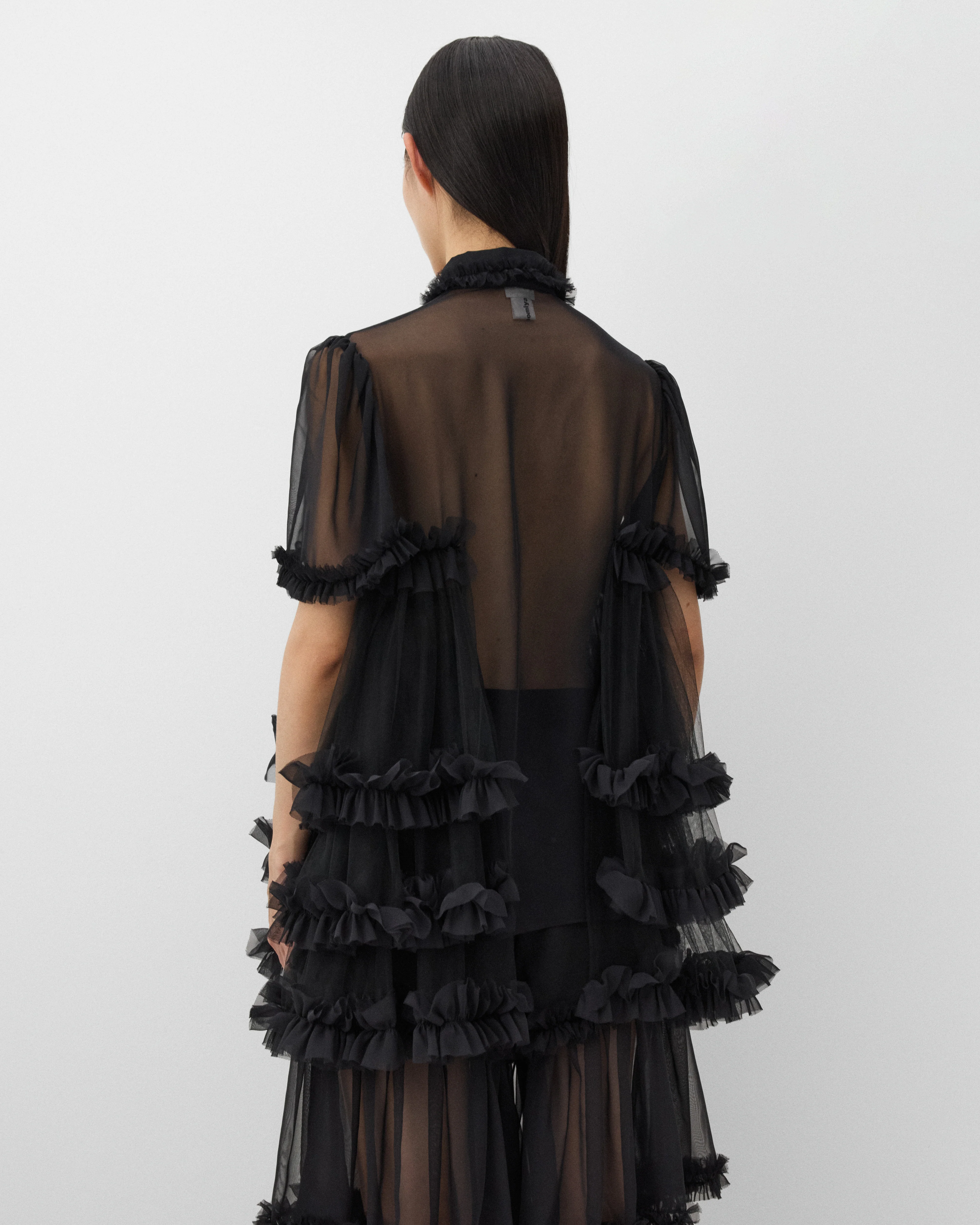 Noir Kei Ninomiya - Women's Tiered Georgette Blouse - (Black) - Image 5