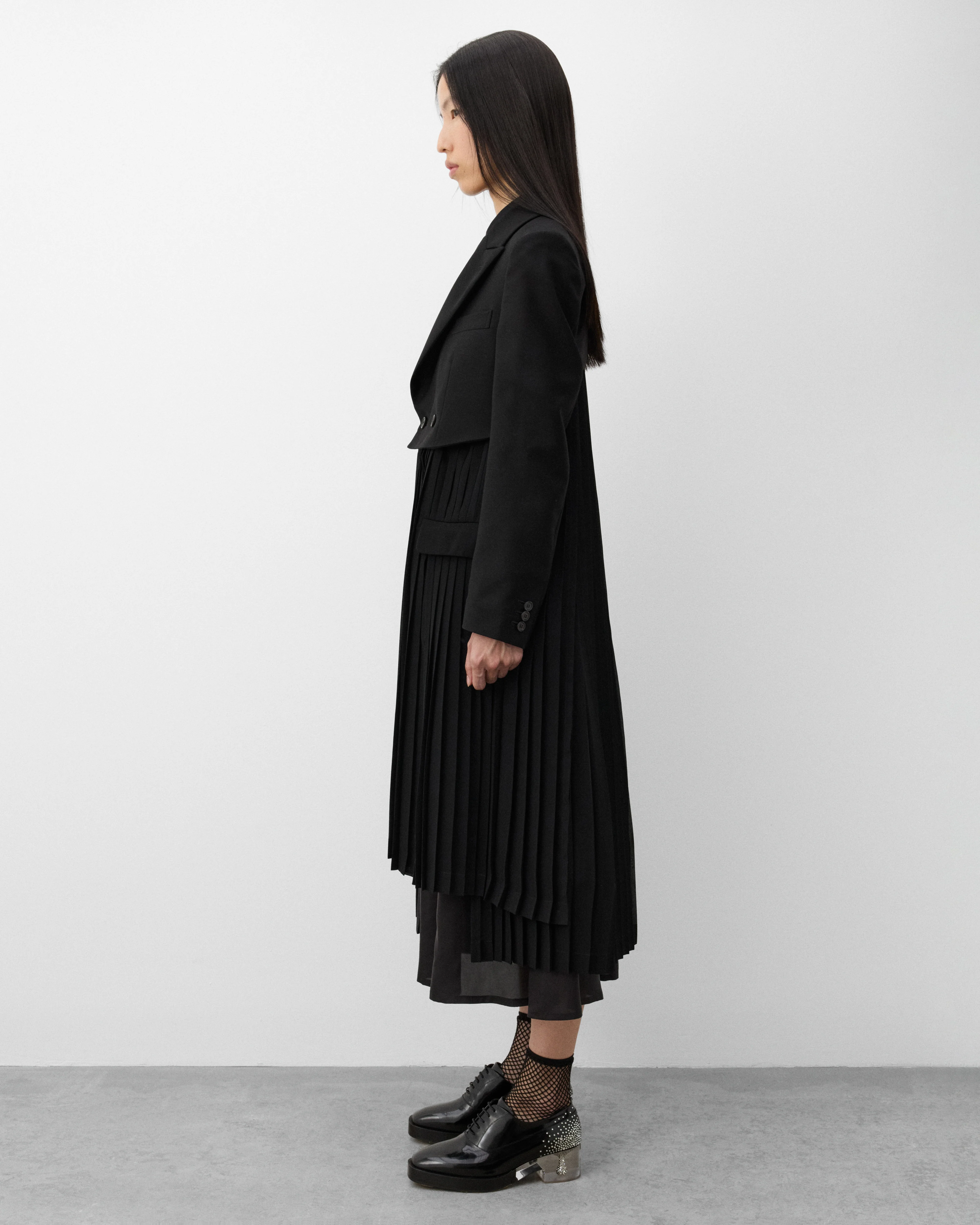 Noir Kei Ninomiya - Women's Pleated Blazer Coat - (Black) - Image 4