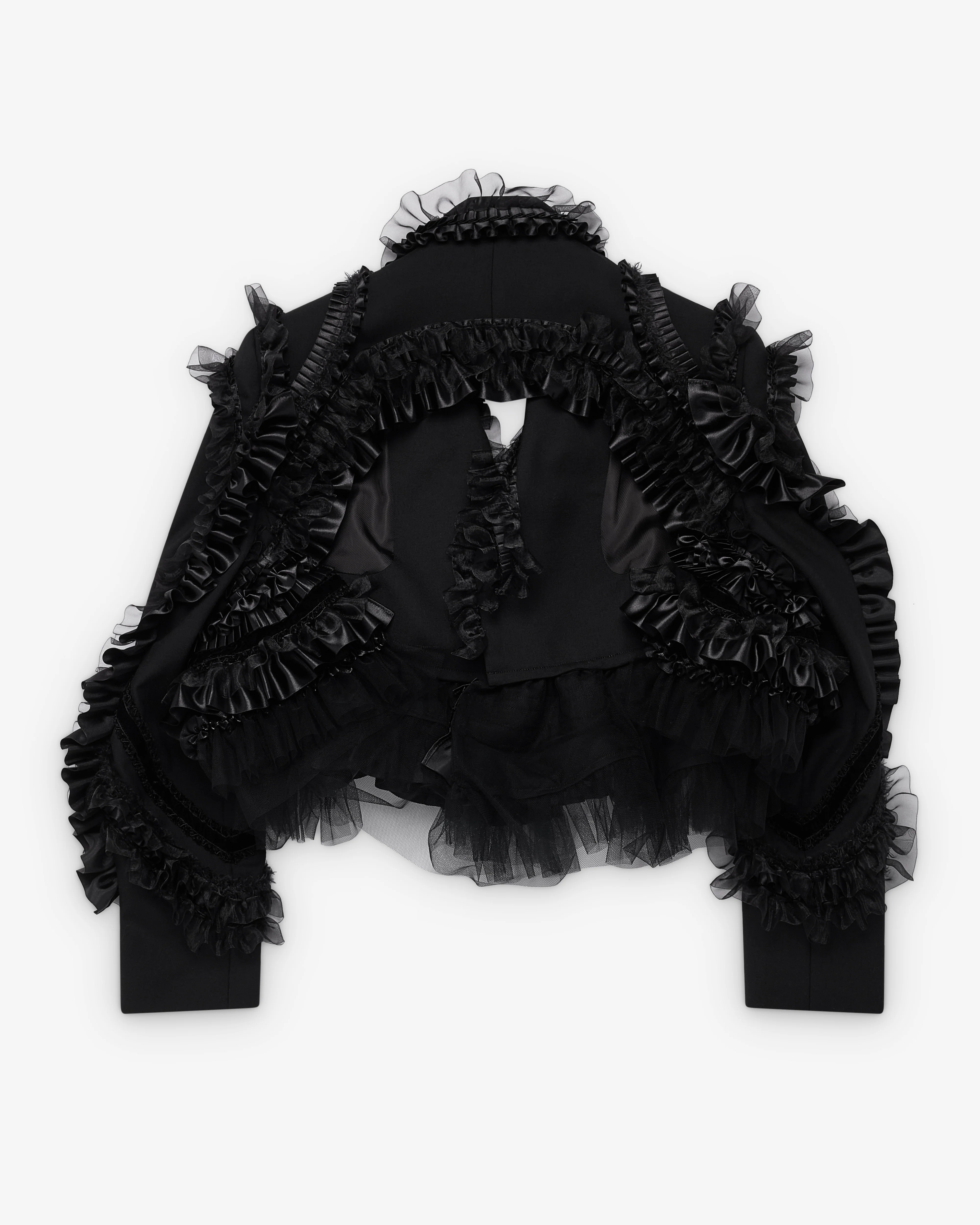 Noir Kei Ninomiya - Women's Cropped Tulle Blazer - (Black) - Image 2