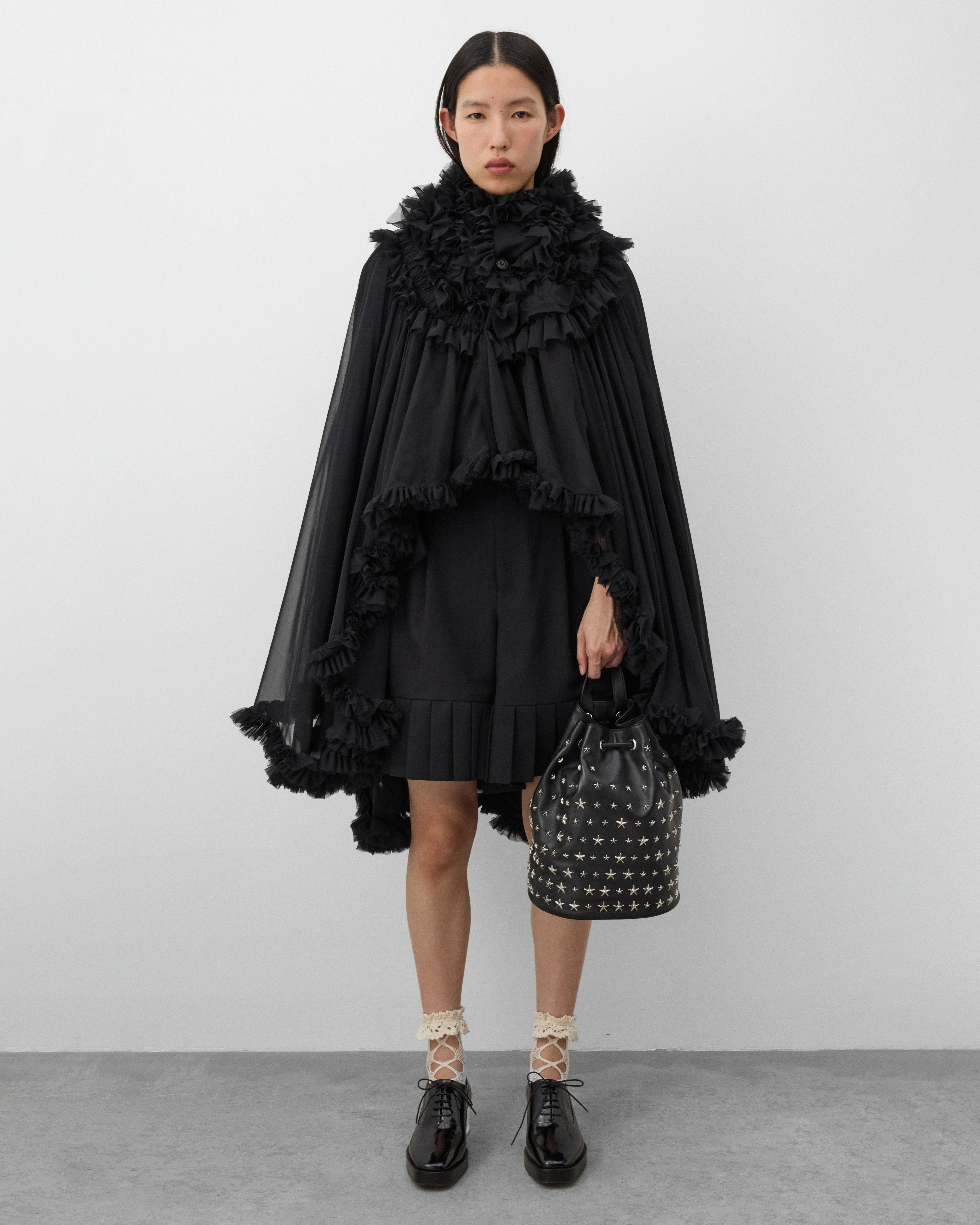 Noir Kei Ninomiya - Women's Georgette Jacket - (Black) - Image 3