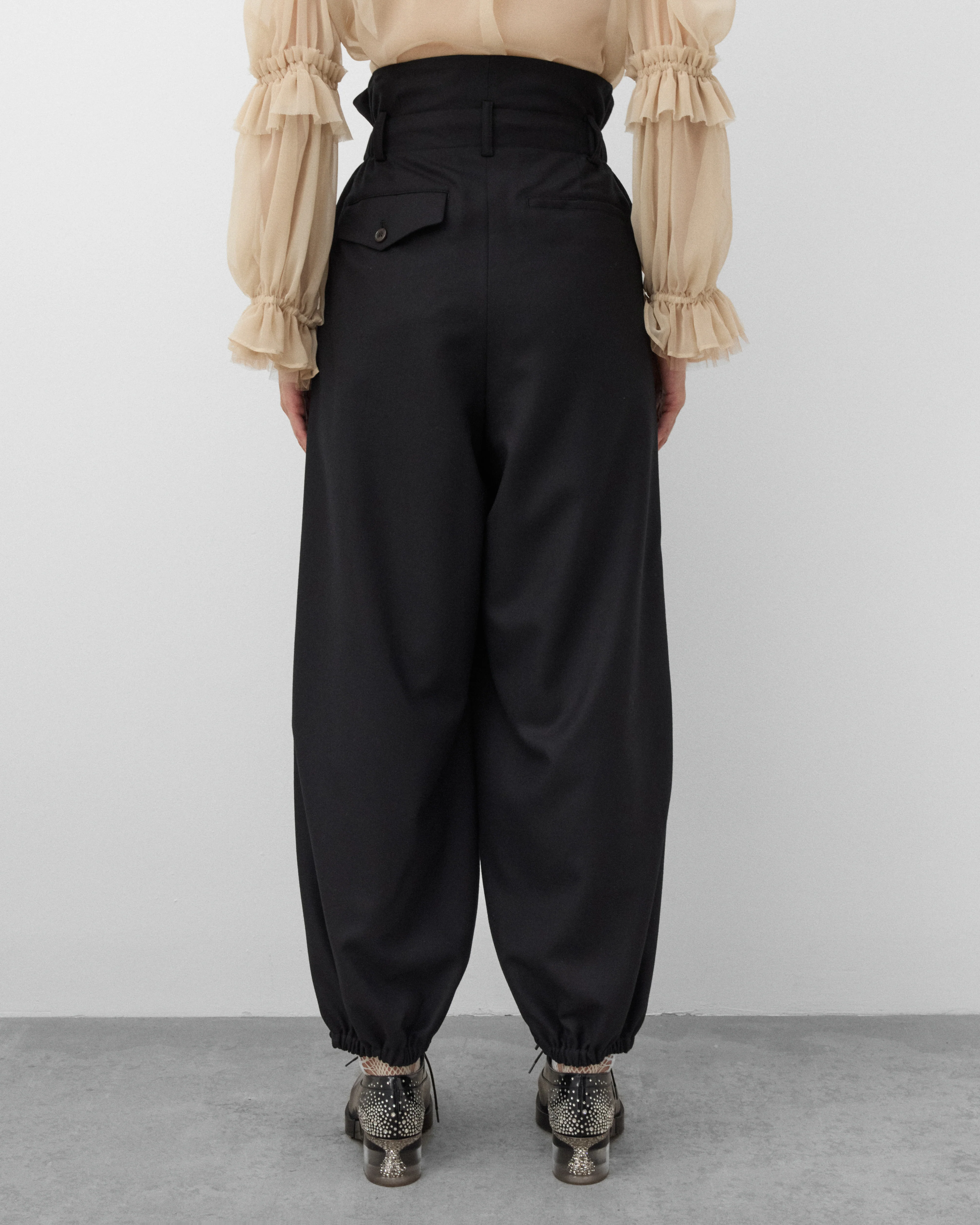 Noir Kei Ninomiya - Women's High Waist Pleated Trousers - (Black) - Image 5