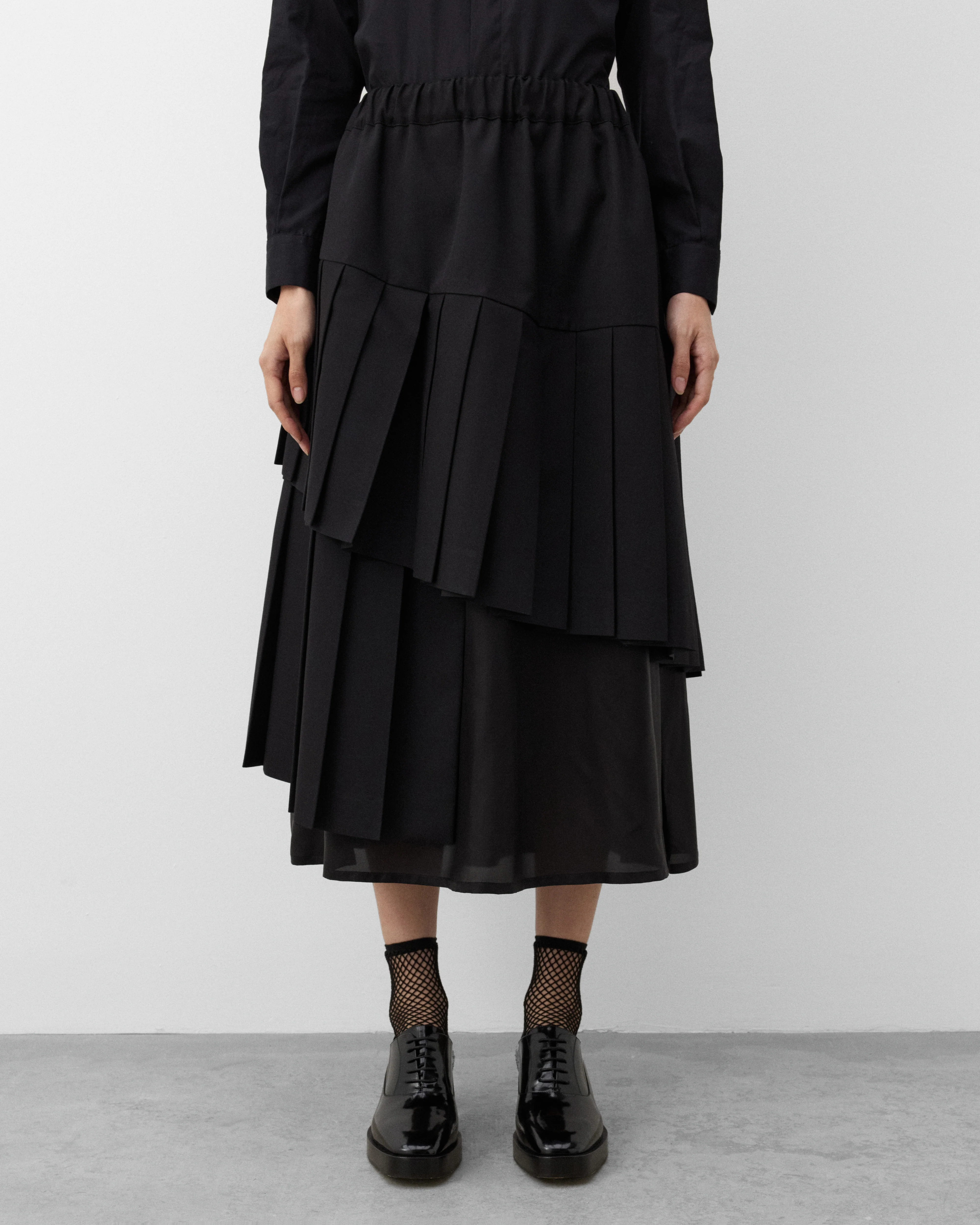 Noir Kei Ninomiya - Women's Tiered Pleated Skirt - (Black) - Image 3