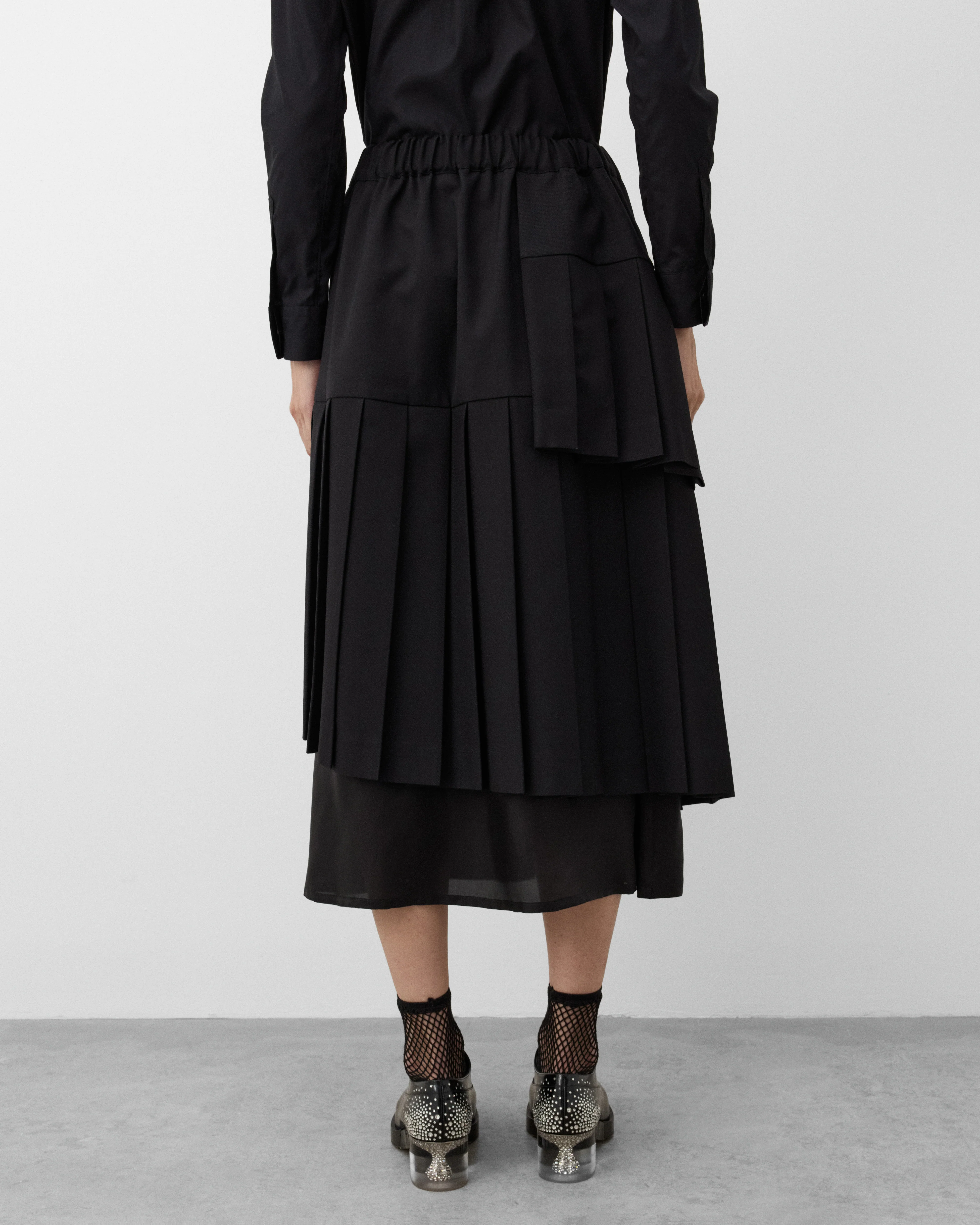 Noir Kei Ninomiya - Women's Tiered Pleated Skirt - (Black) - Image 5