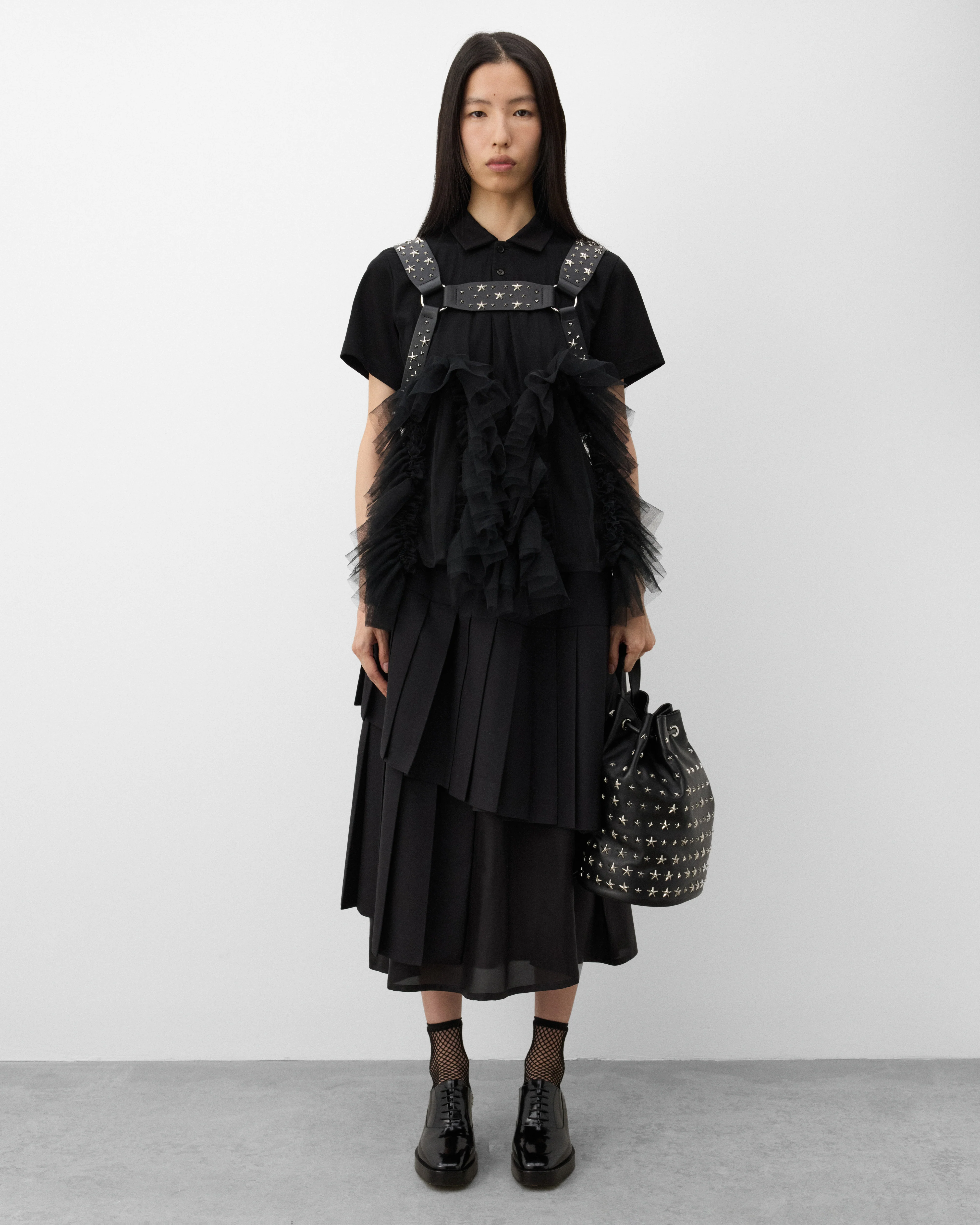 Noir Kei Ninomiya - Women's Tiered Pleated Skirt - (Black) - Image 6