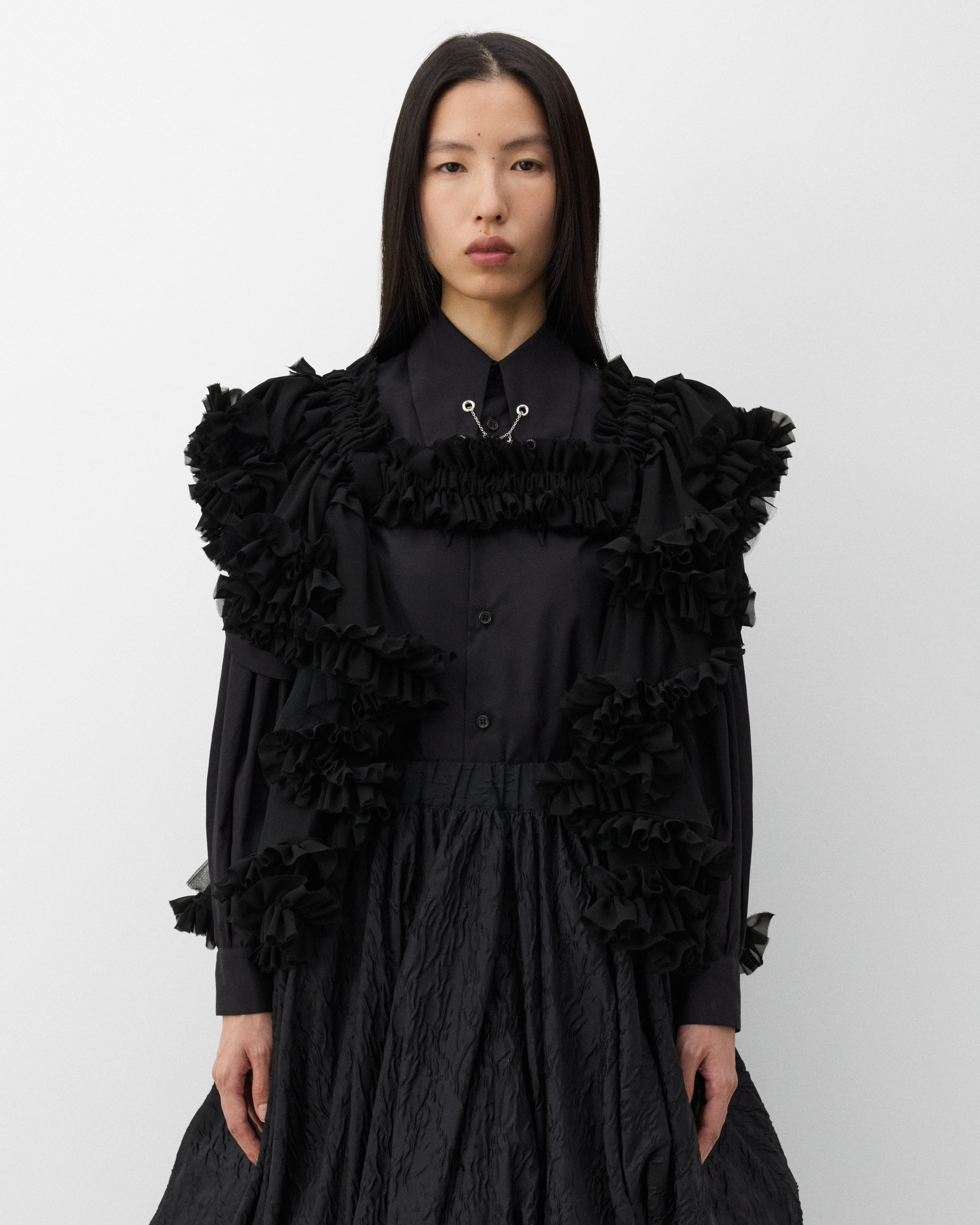 Noir Kei Ninomiya - Women's Tulle Vest - (Black) - Image 3