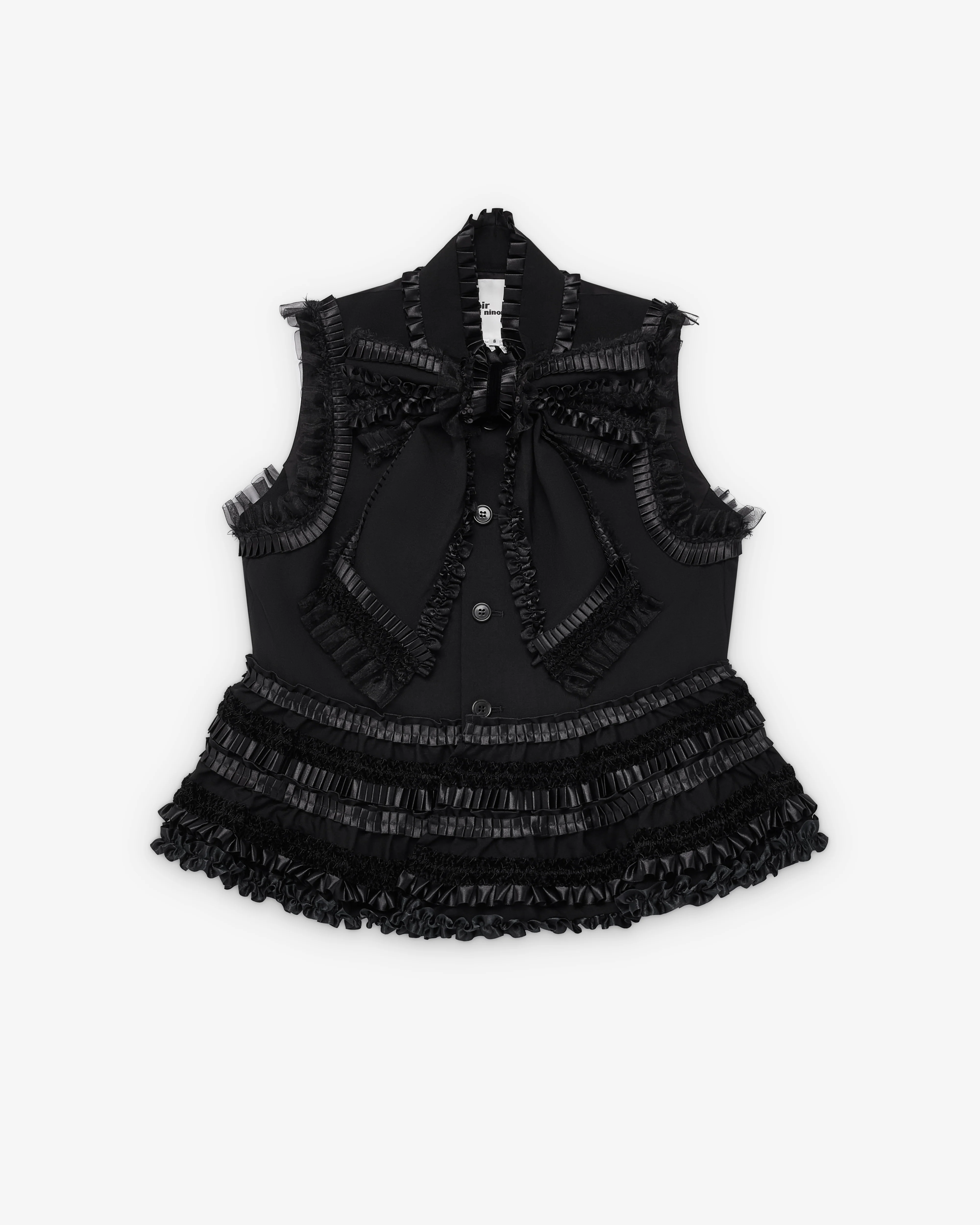 Noir Kei Ninomiya - Women's Ruffle Bow Vest - (Black)