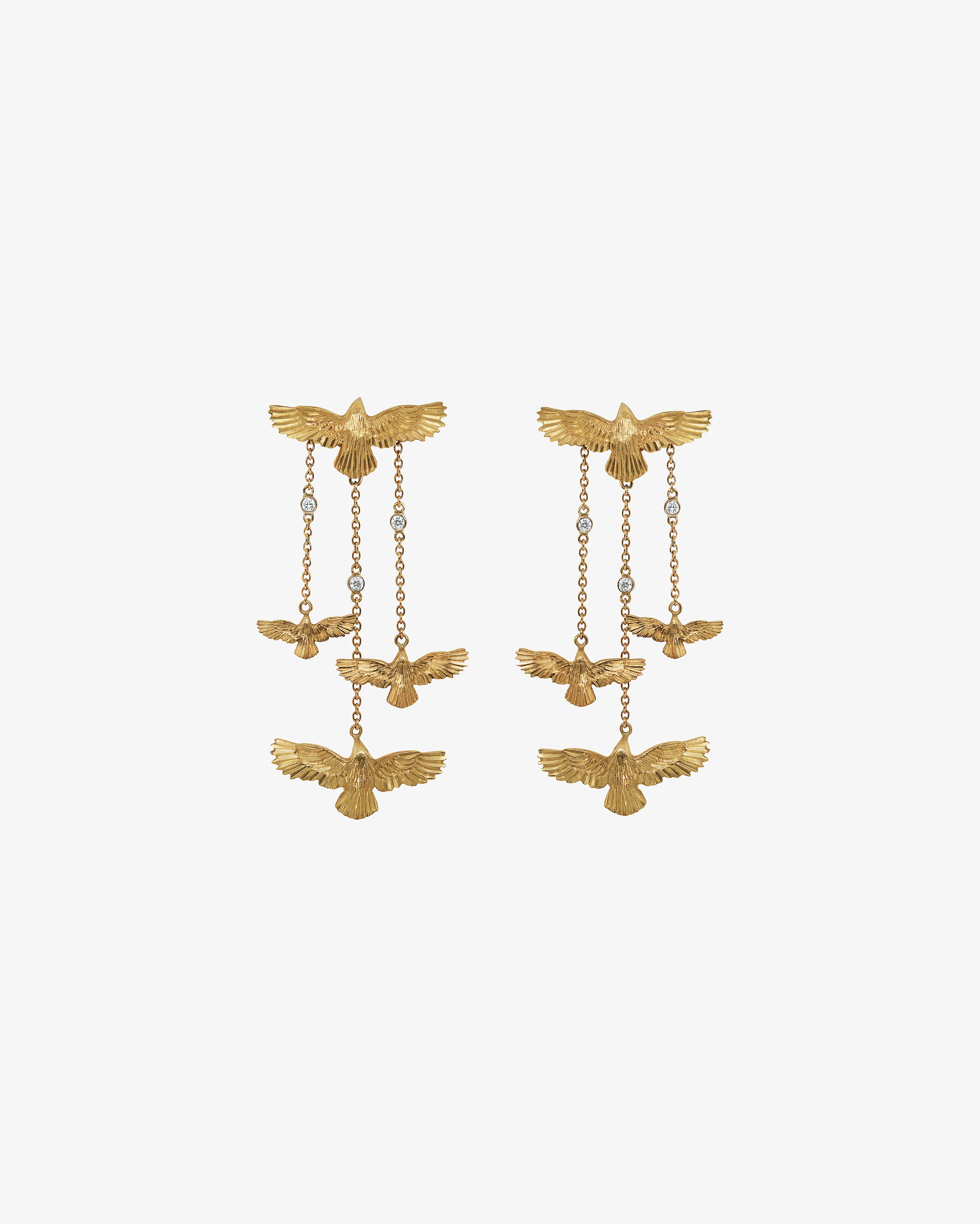 NVW - Women's Honesty Diamond Raven Earrings - (Yellow Gold)