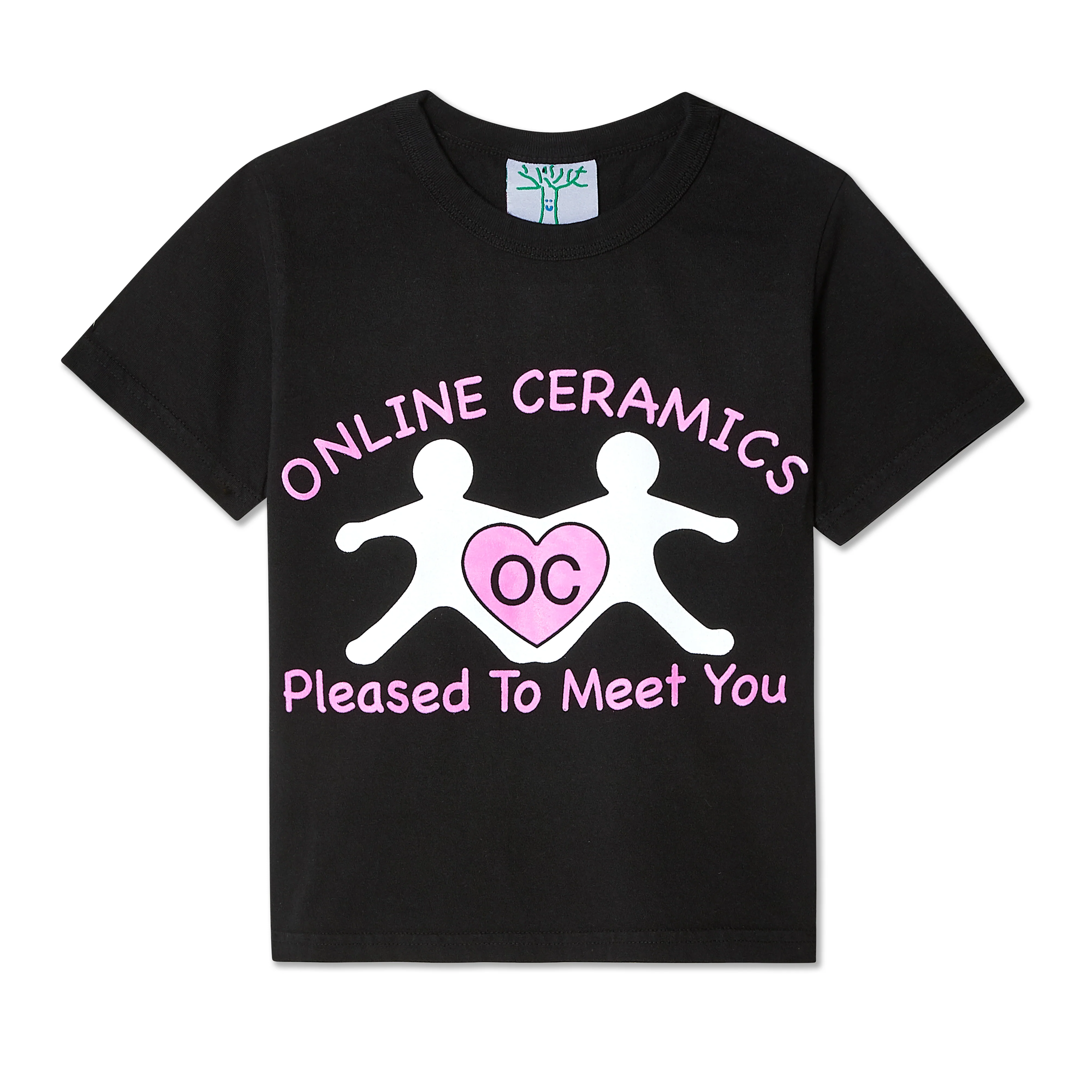 Online Ceramics - Baby Tee 'Please to Meet You' T-Shirt - (Black)
