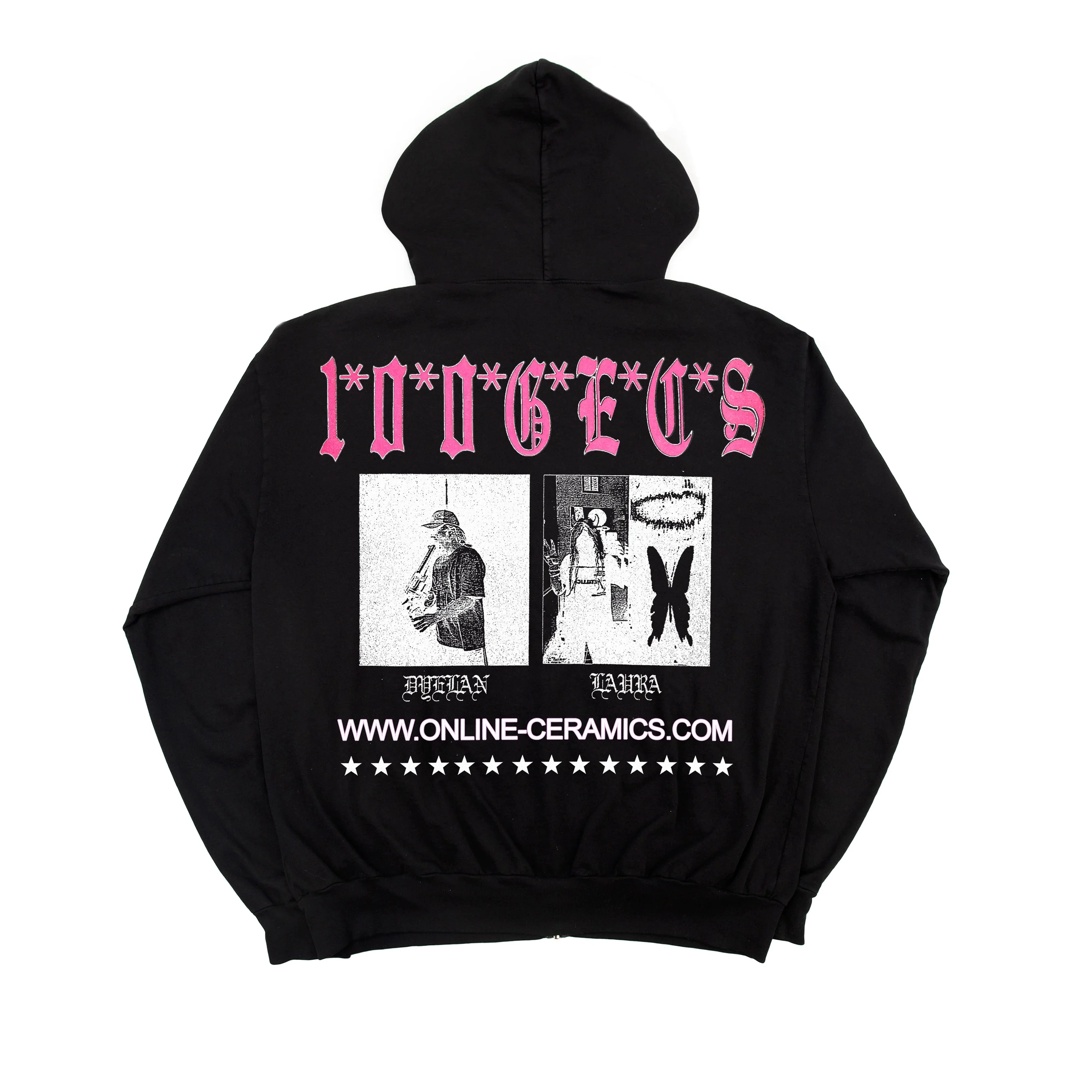 Online Ceramics x 100 Gecs - Men's Logo Black Zip-Up Hoodie - (Black) - Image 2