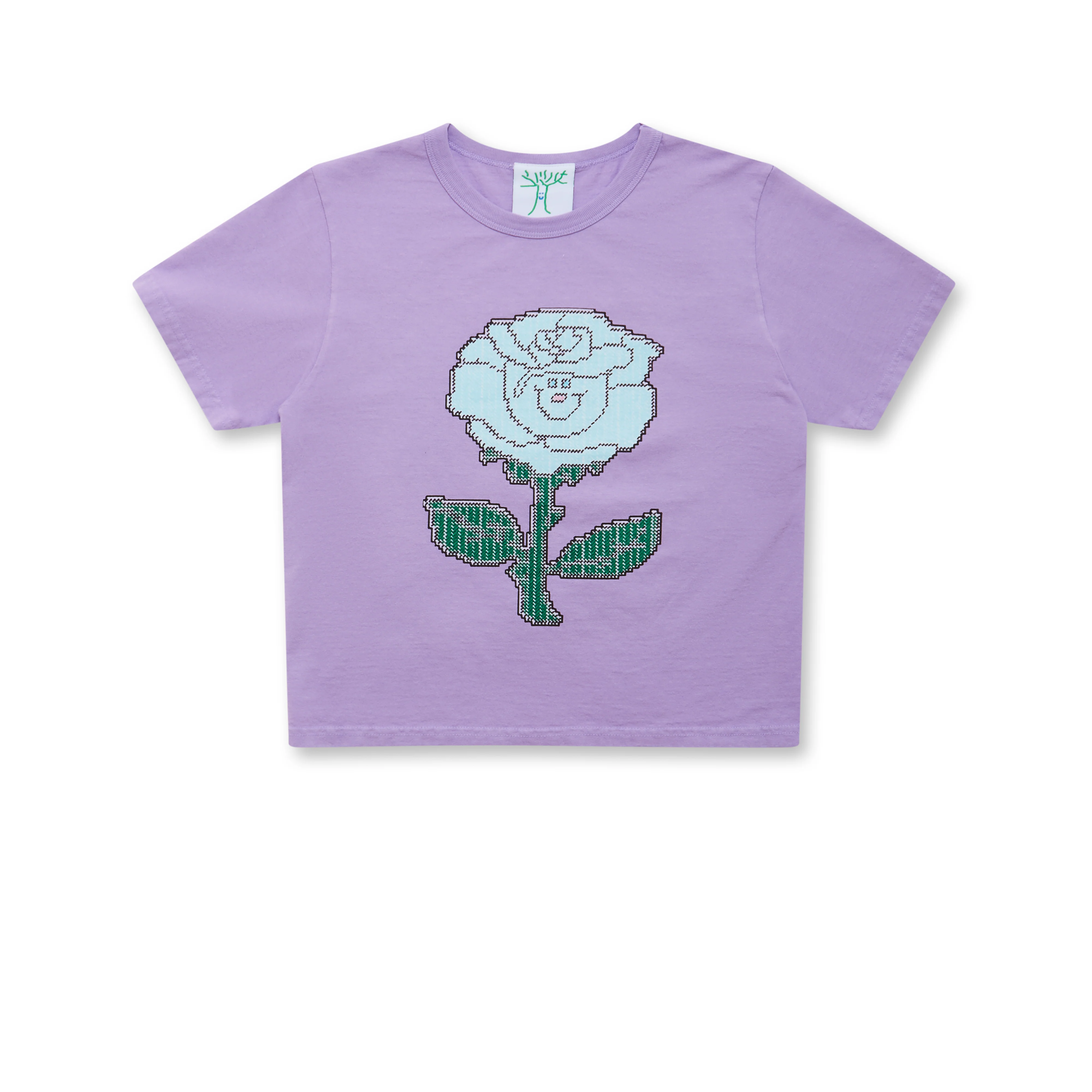 Online Ceramics - Blue Rose Smiley Baby Tee - (Lilac)