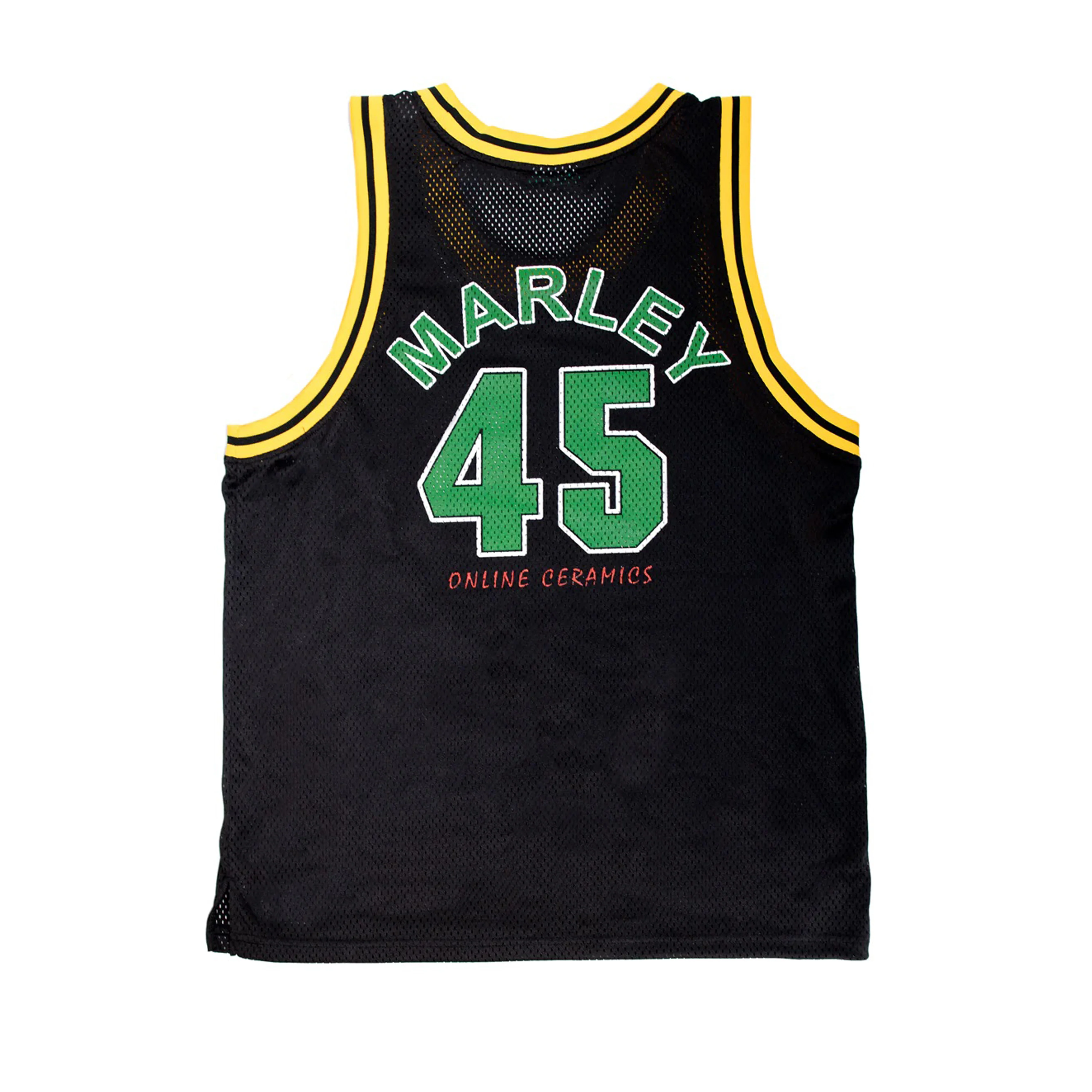 Online Ceramics - Bob Marley Mesh Basketball Jersey - (Black) - Image 2