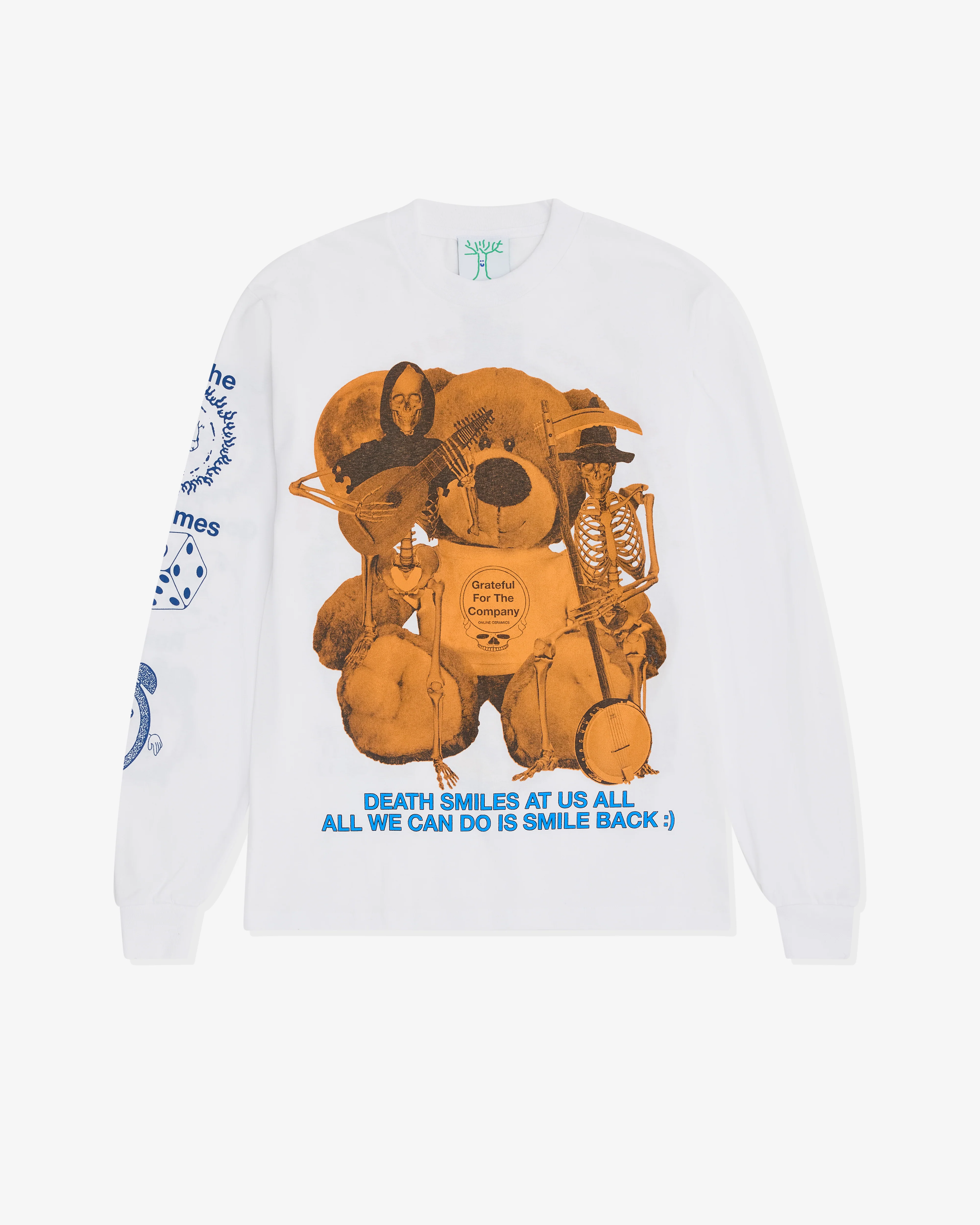 Online Ceramics - Men's Death Smiles At Us All Long Sleeves T-Shirt - (White)