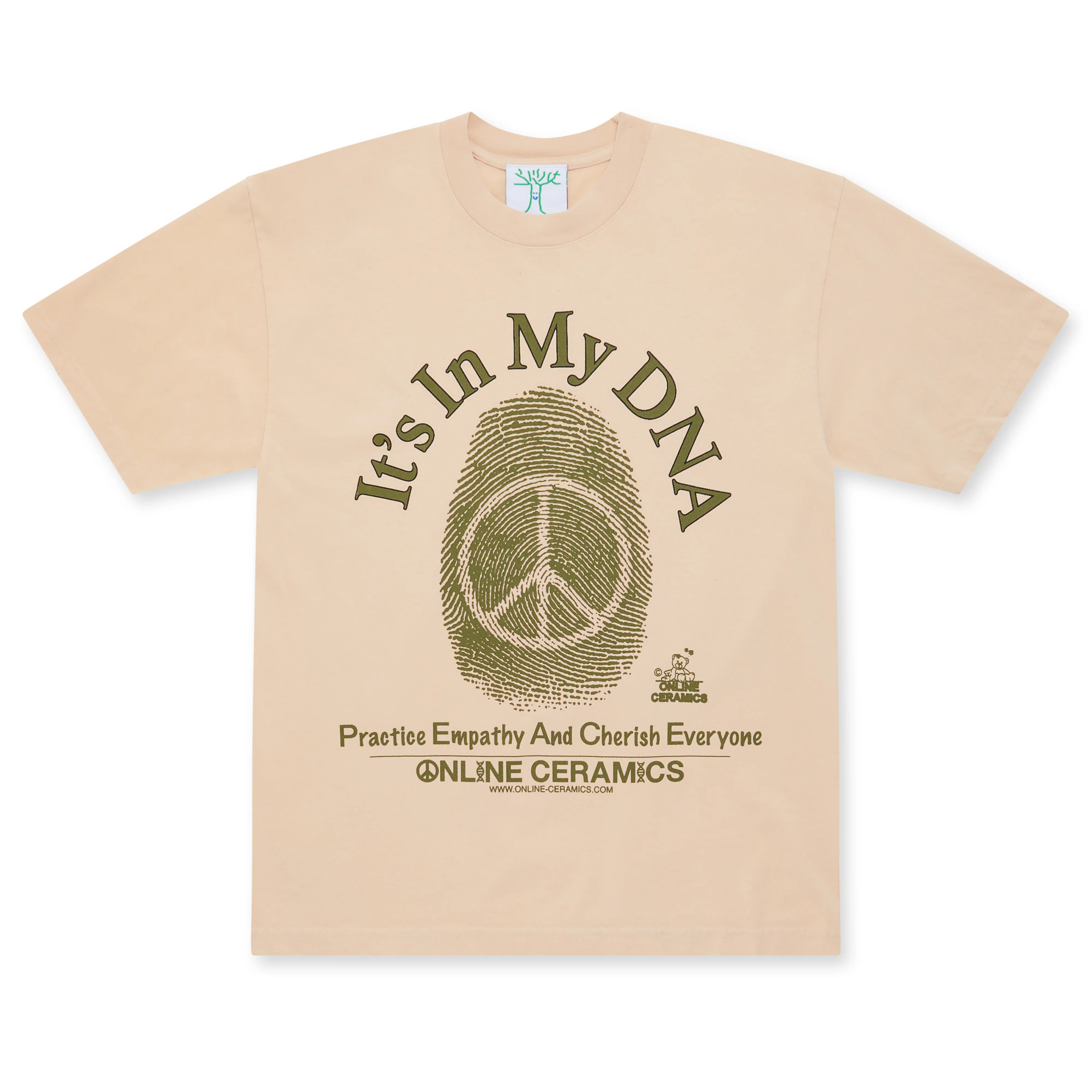 Online Ceramics - Practice Empathy And Cherish Everyone Tee - (Tan)