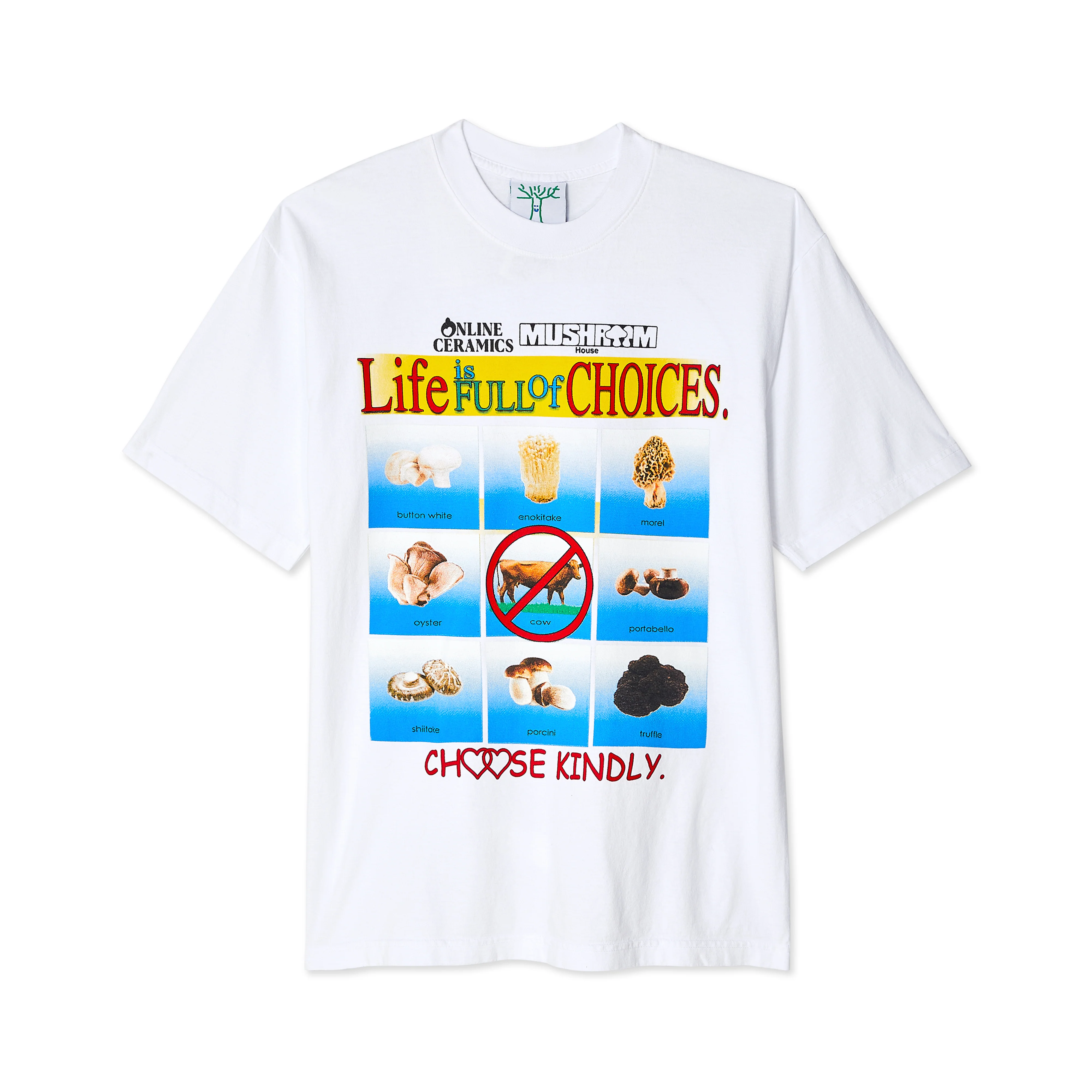 Online Ceramics - Eat Mushrooms T-Shirt - (White)
