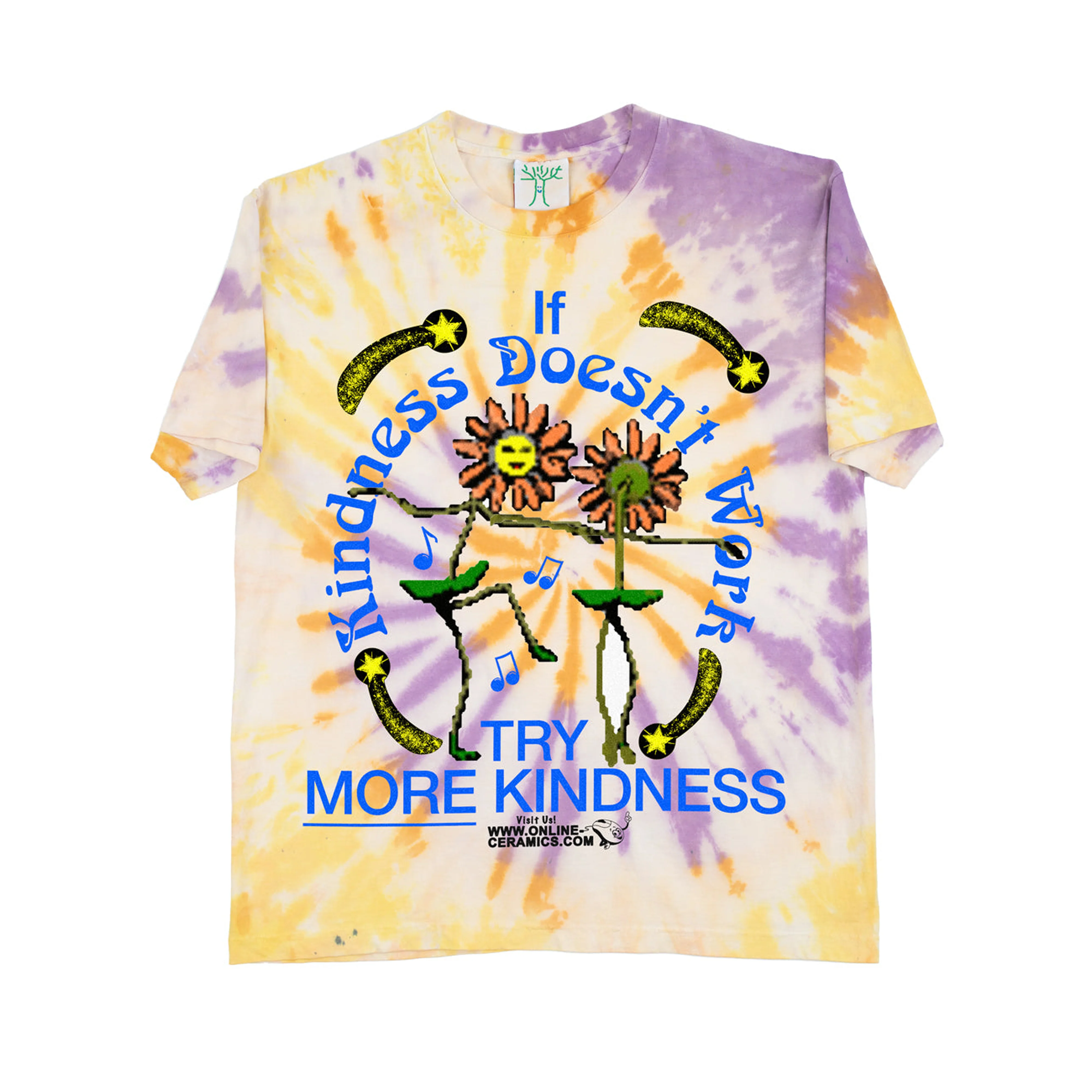Online Ceramics - Men's Try More Kindness T-Shirt - (Tie Dye)