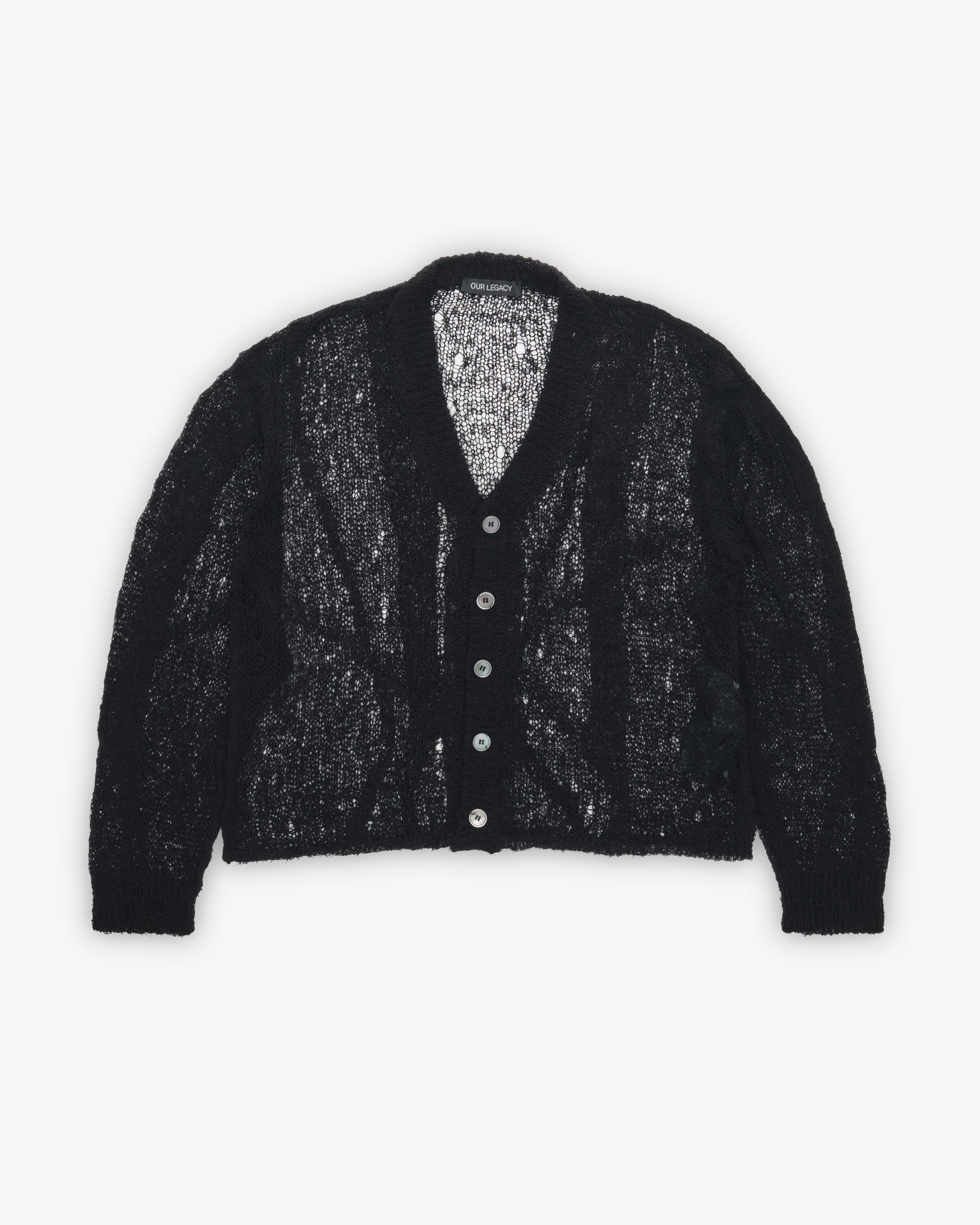 Our Legacy - Men's Academy Cardigan - (Black Ragged Open Linen)