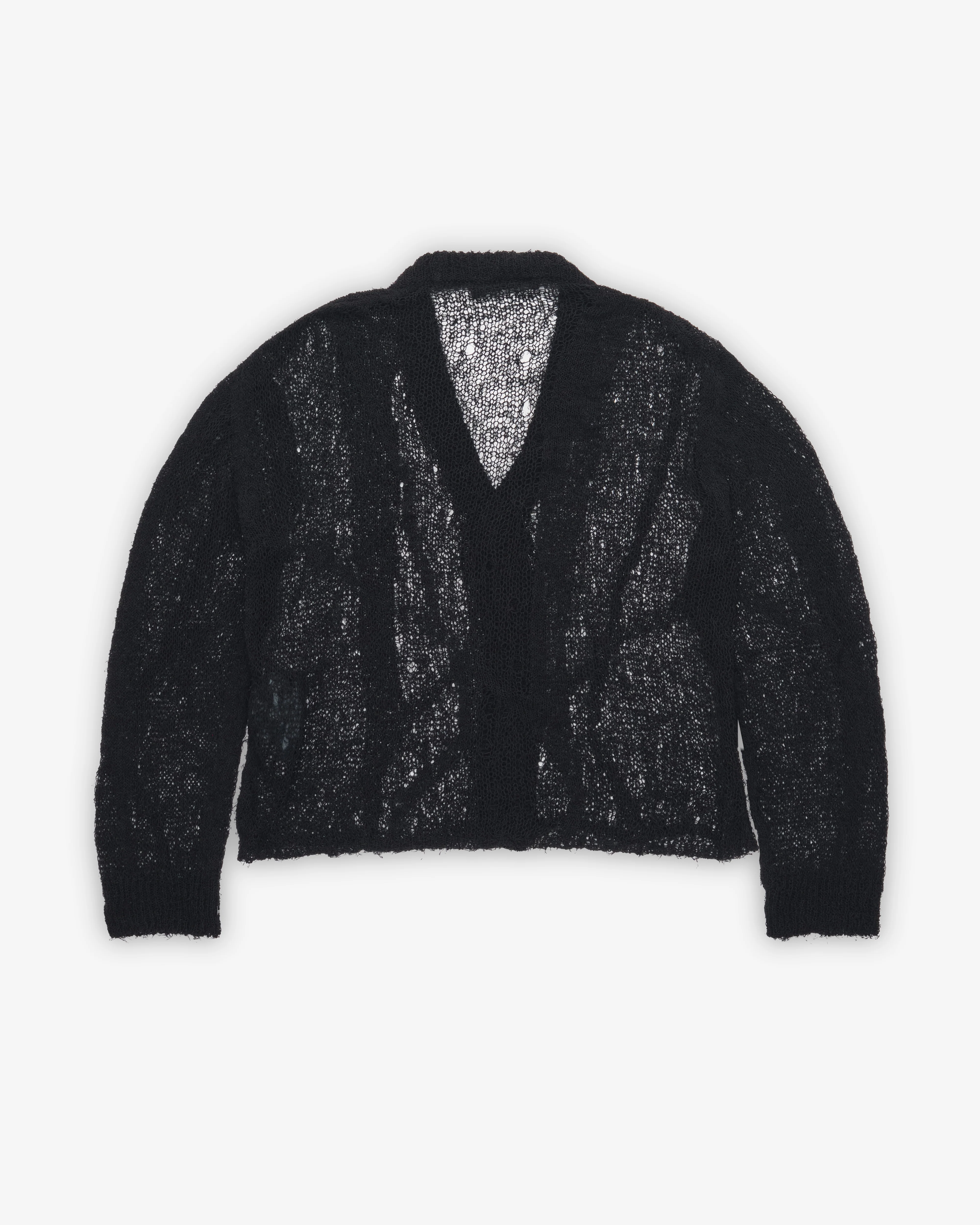 Our Legacy - Men's Academy Cardigan - (Black Ragged Open Linen) - Image 2