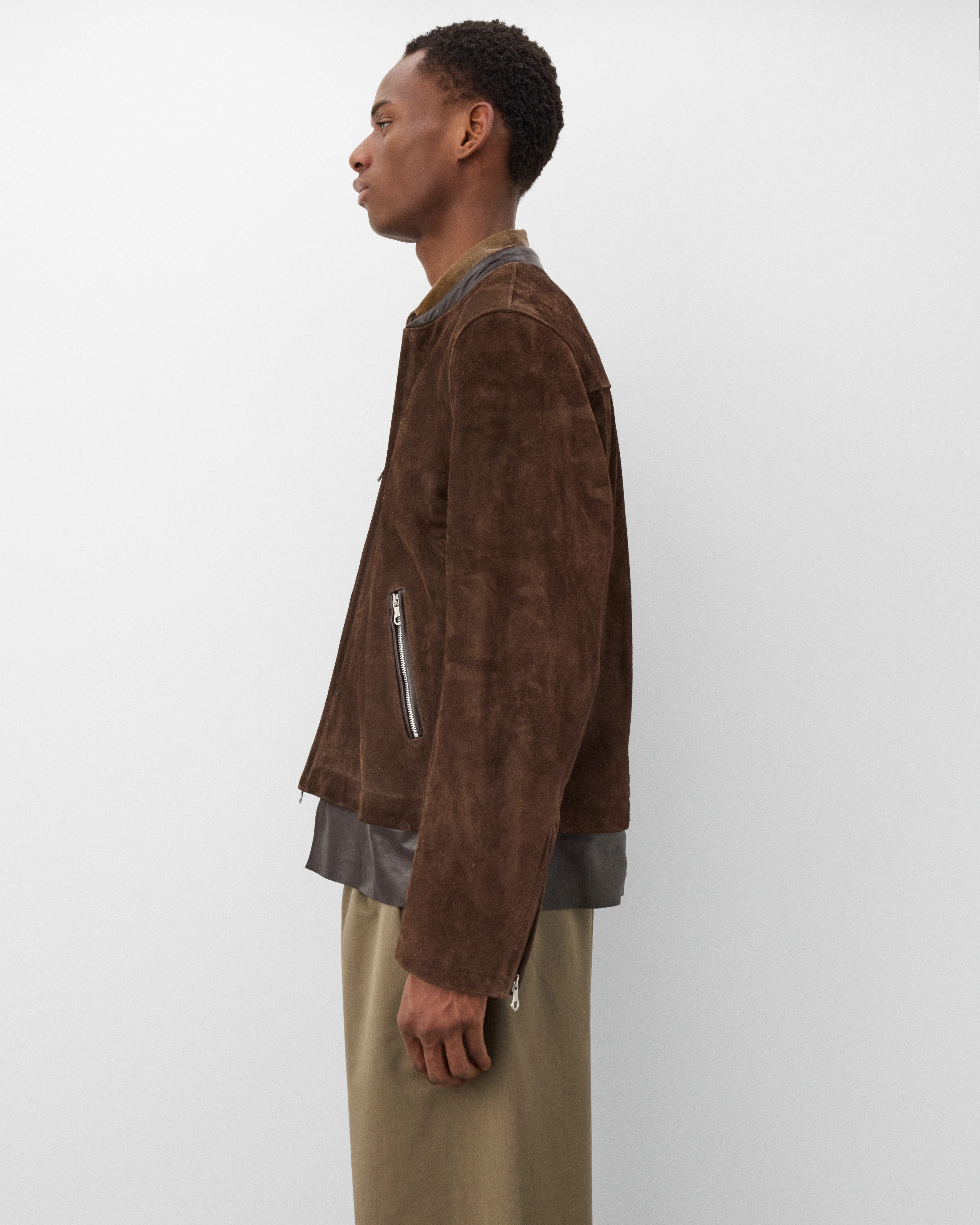 Our Legacy - Men's Drift Jacket - (Wenge Brown Wet Suede) - Image 4