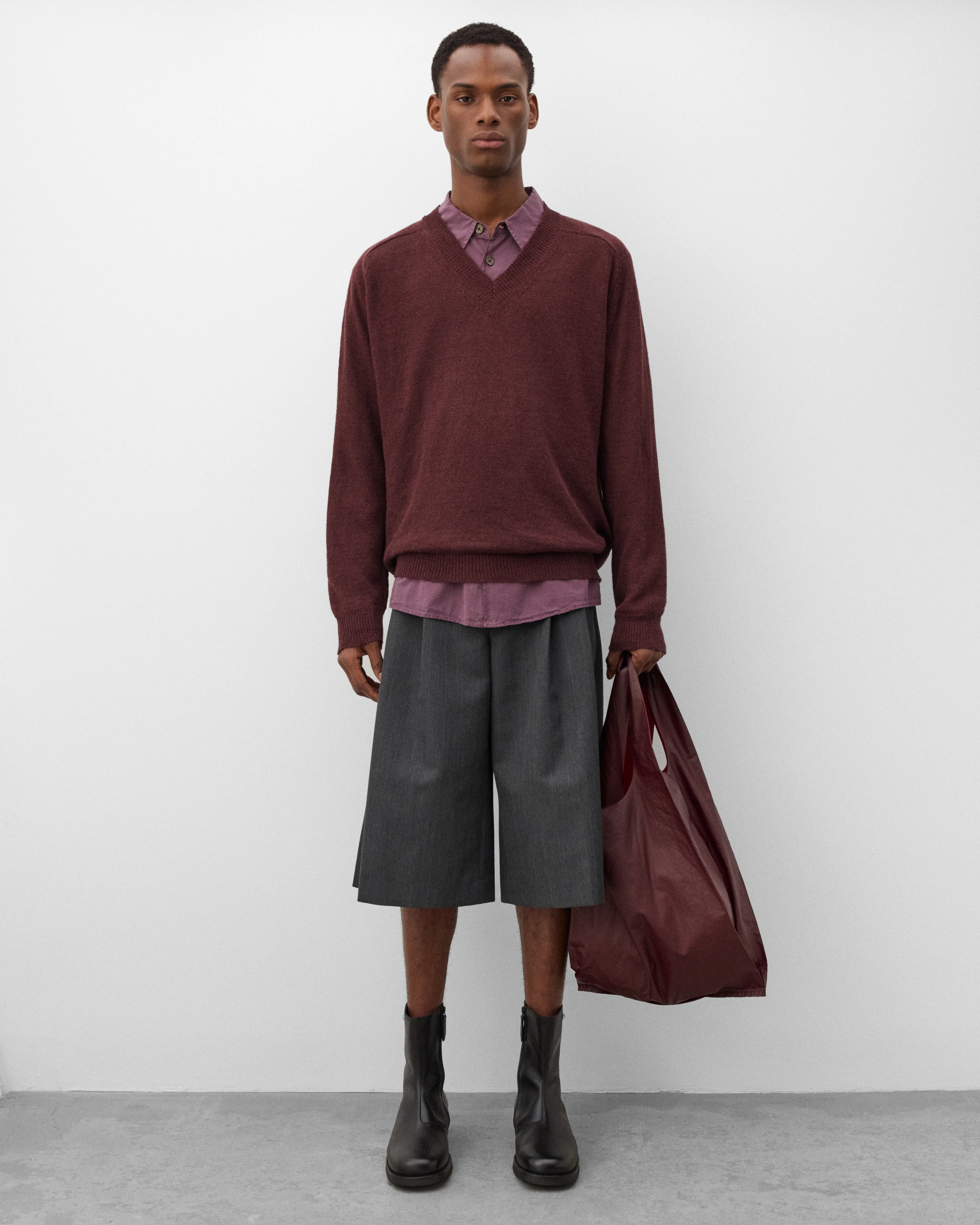 Our Legacy - Men's Rue V-Neck - (Cabernet) - Image 6