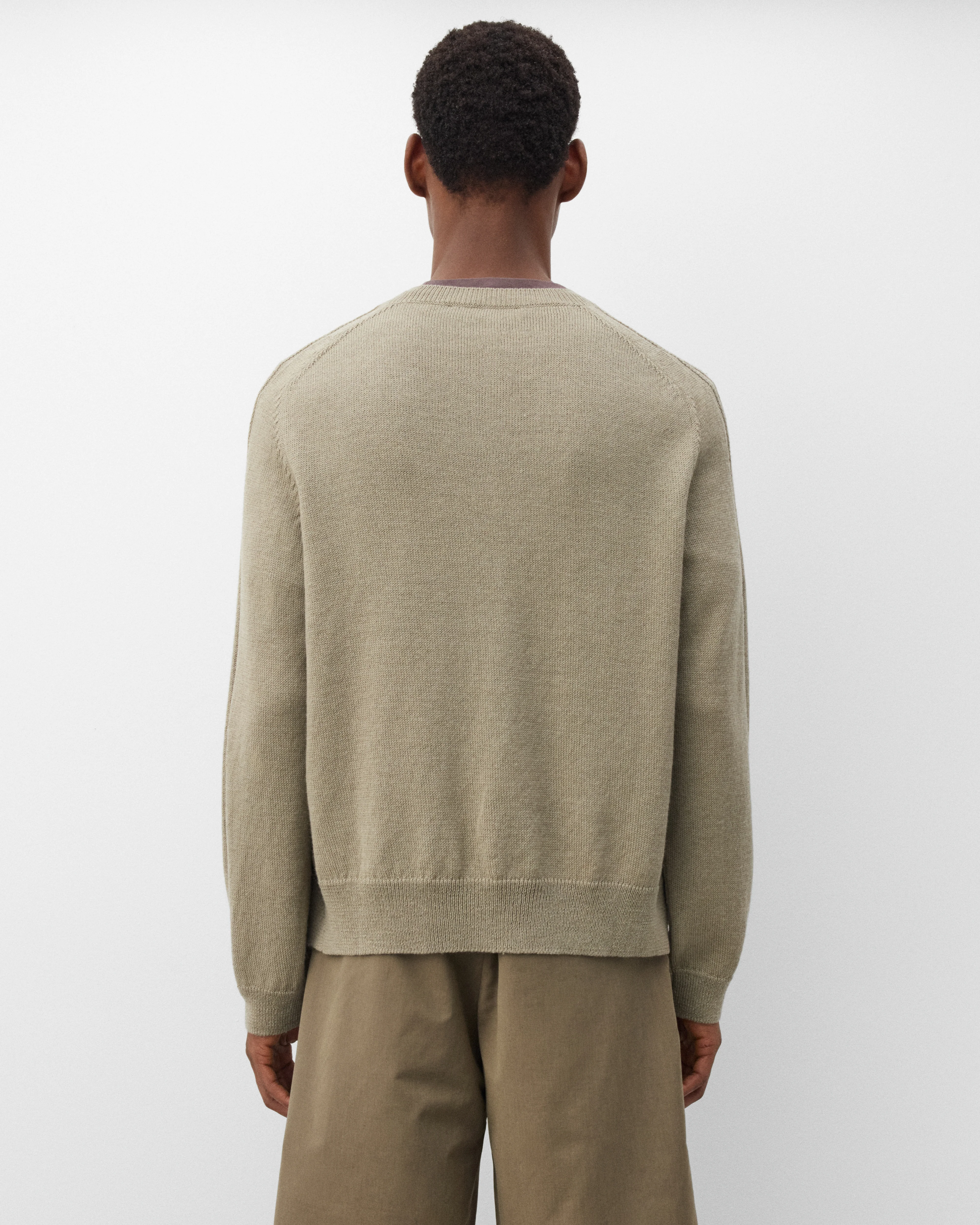 Our Legacy - Men's True Cardigan - (Silver Sage Coarse Linen Wool) - Image 5