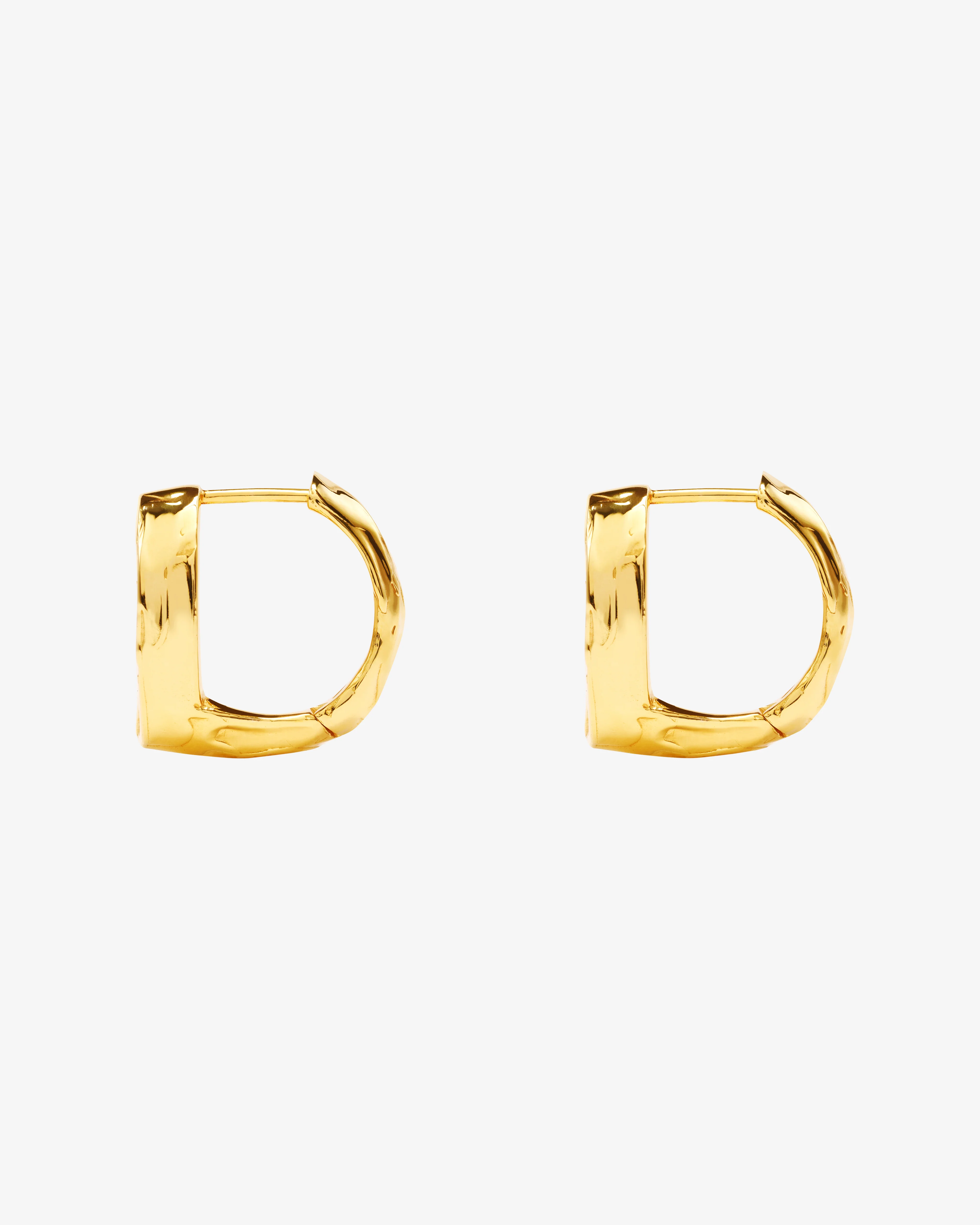 Patcharavipa - Women's Square Diamond Round Earrings - (Yellow Gold) - Image 3