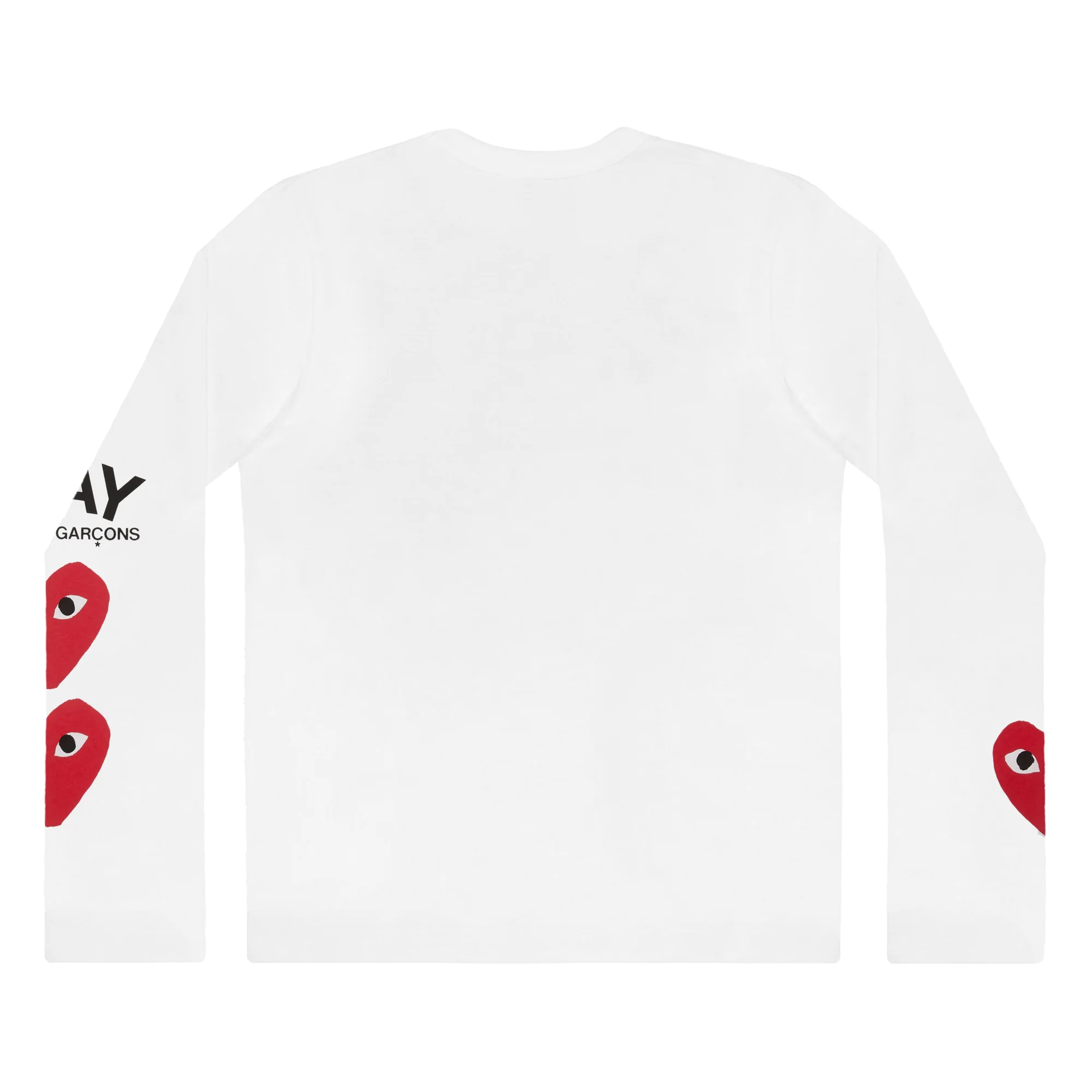Play Comme des Garçons - 3 Heart Long Sleeve - (White) - Image 2