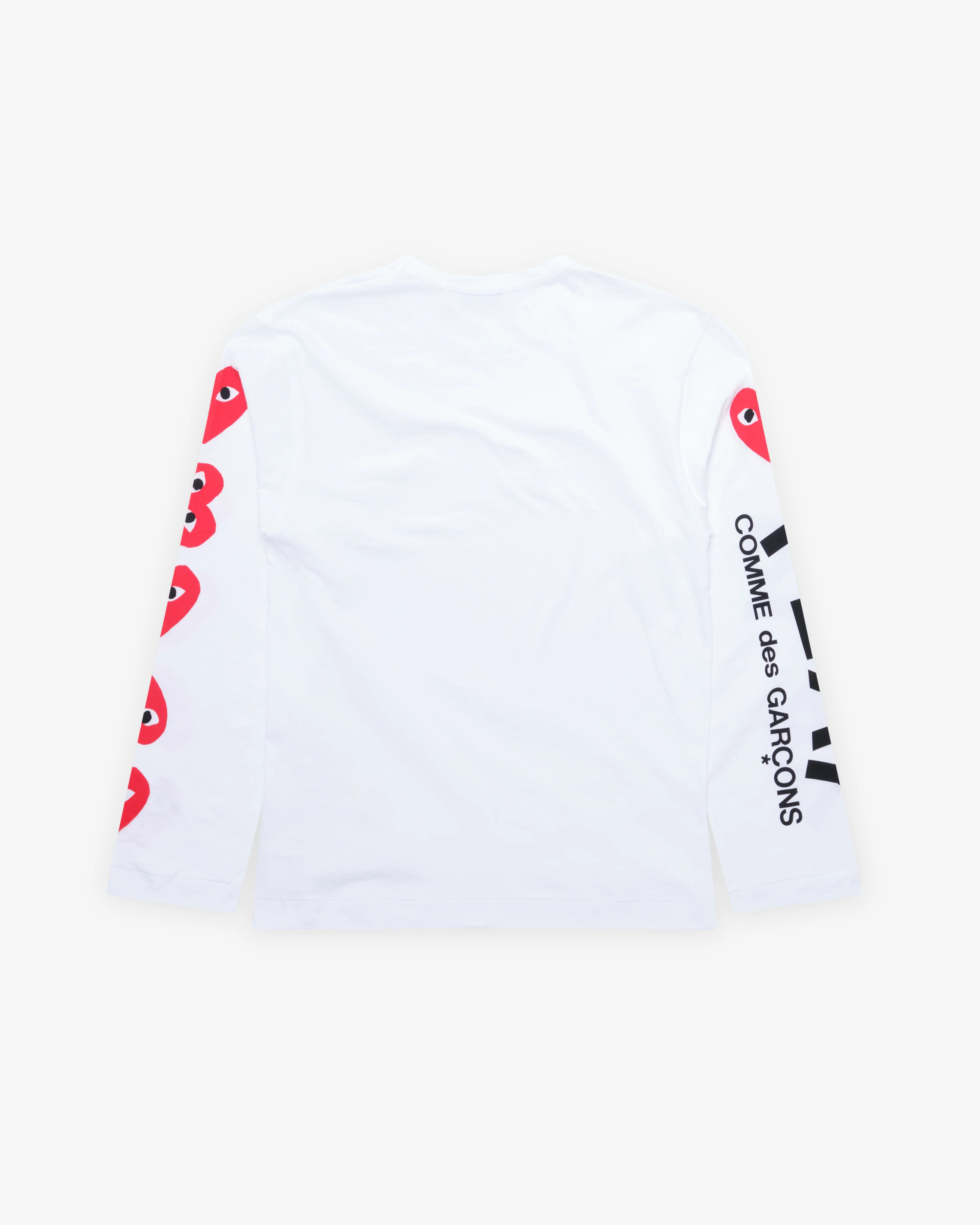 Play Comme des Garçons - 4 Heart Long Sleeve - (White) - Image 2