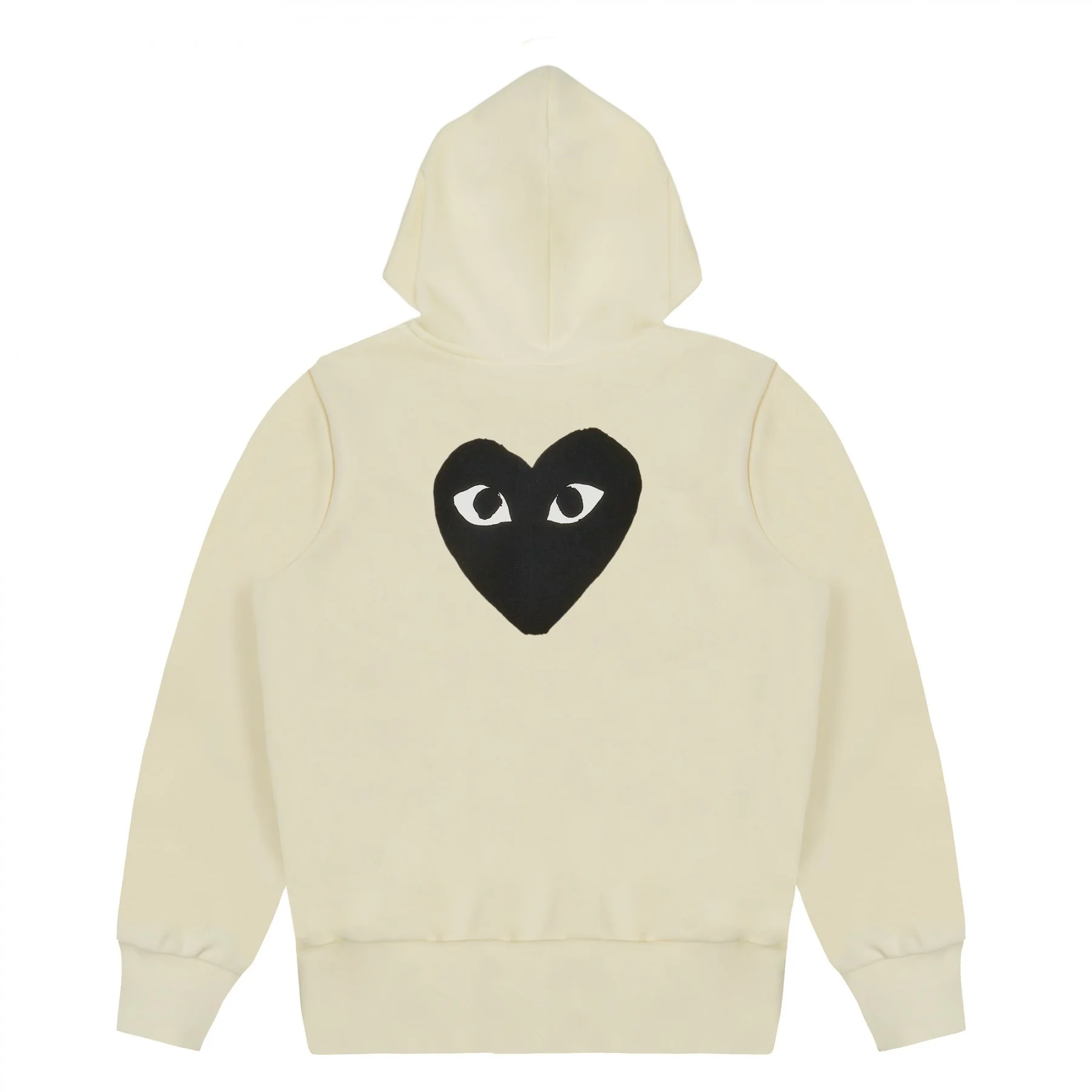 Play Comme des Garçons - Hooded Sweatshirt with Big Hearts - (Ivory) - Image 2