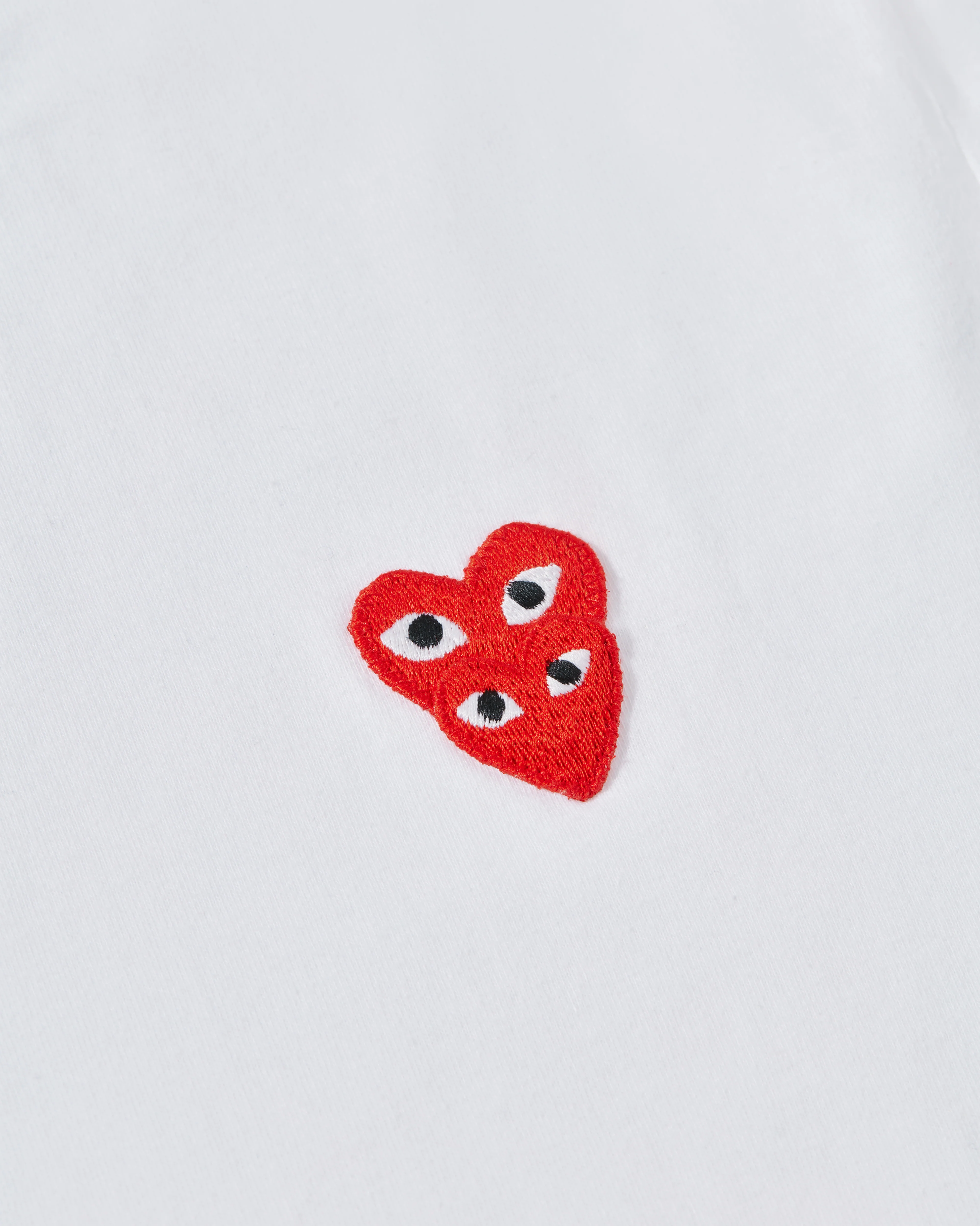 Play Comme des Garçons - T-Shirt with Double Red Heart - (White) - Image 2