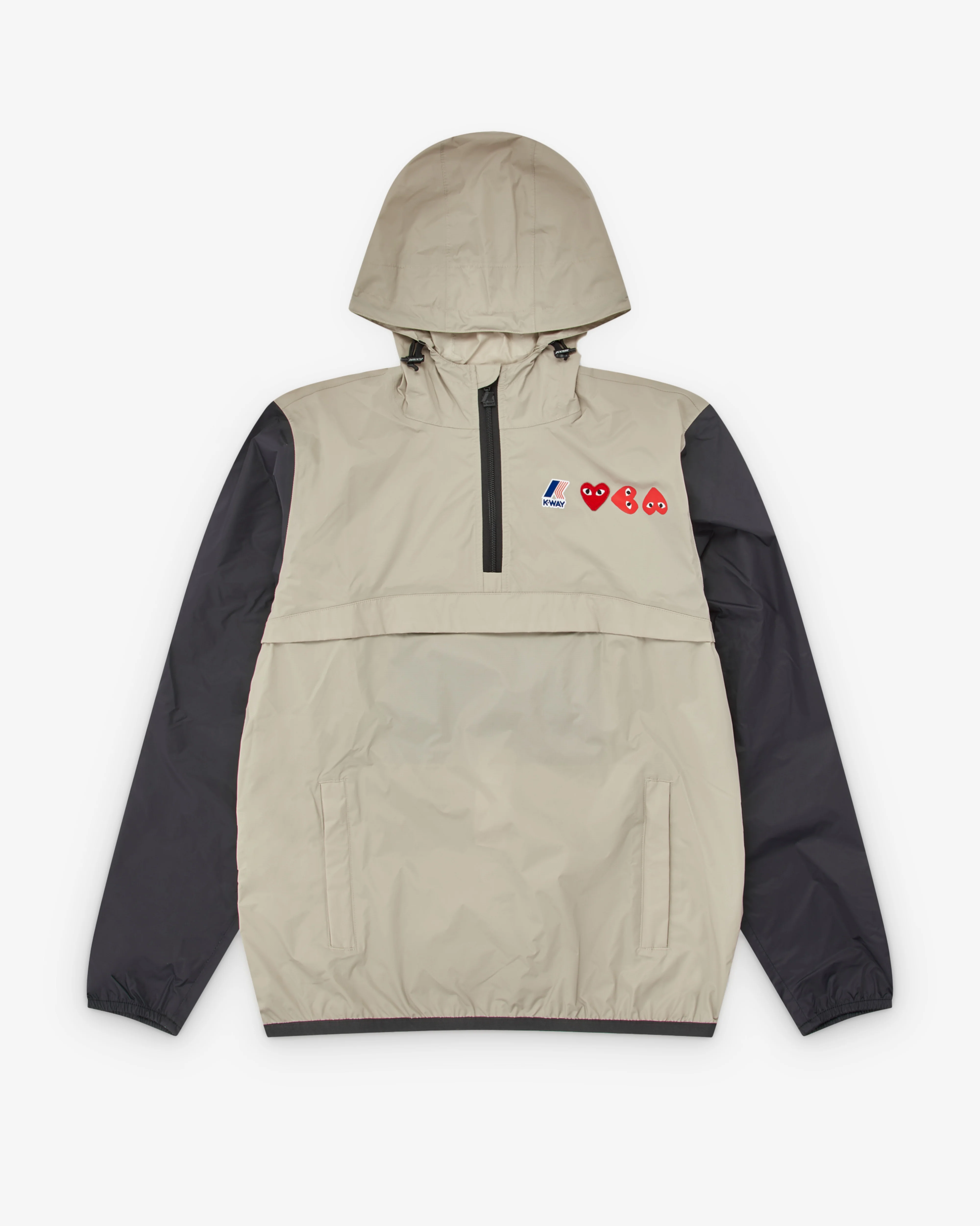 Play Comme des Garçons - K-Way Half Zip Jacket - (Beige/Black)