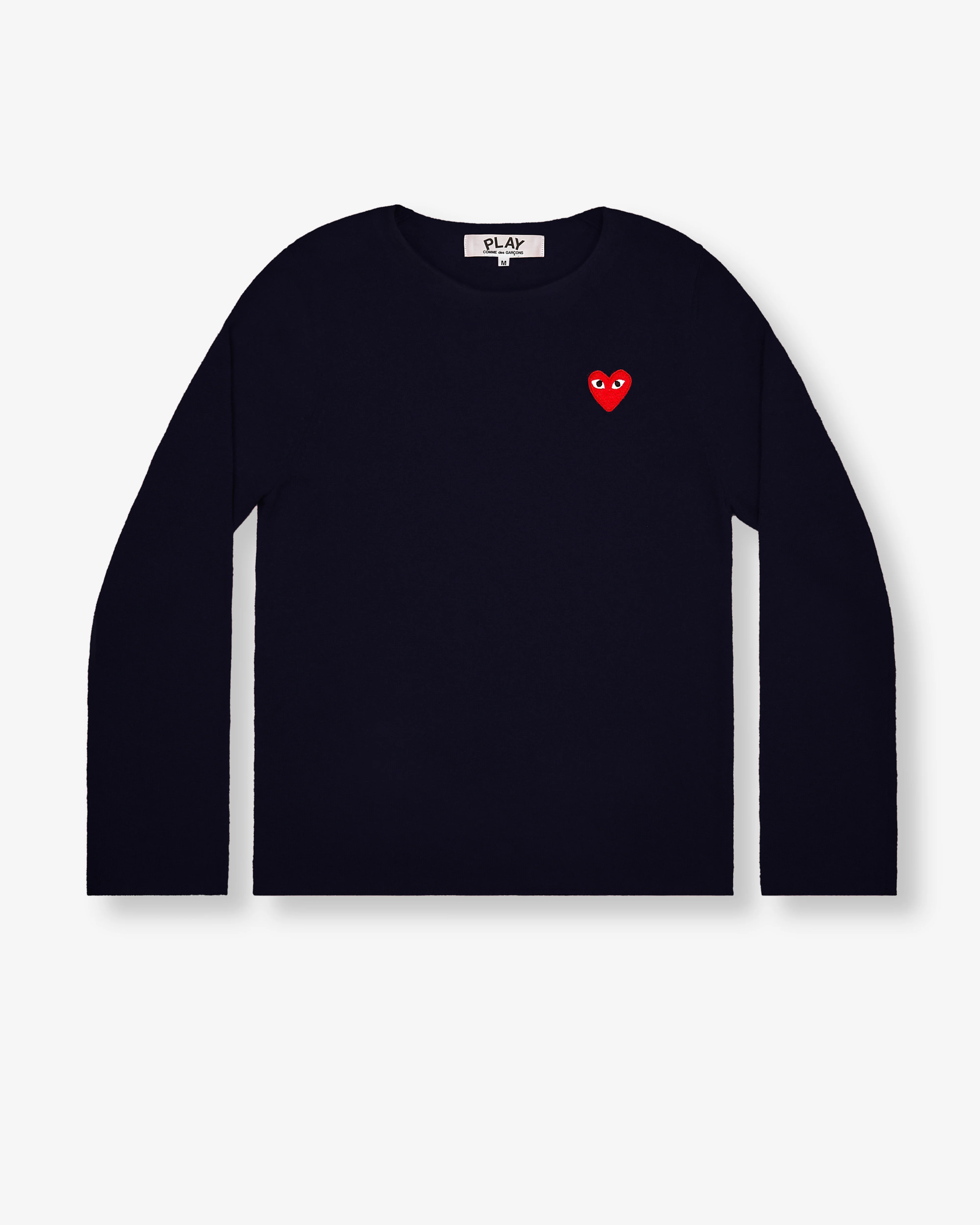 Play Comme des Garçons - Red Heart Crew Neck Jumper - (Navy) - Image 2