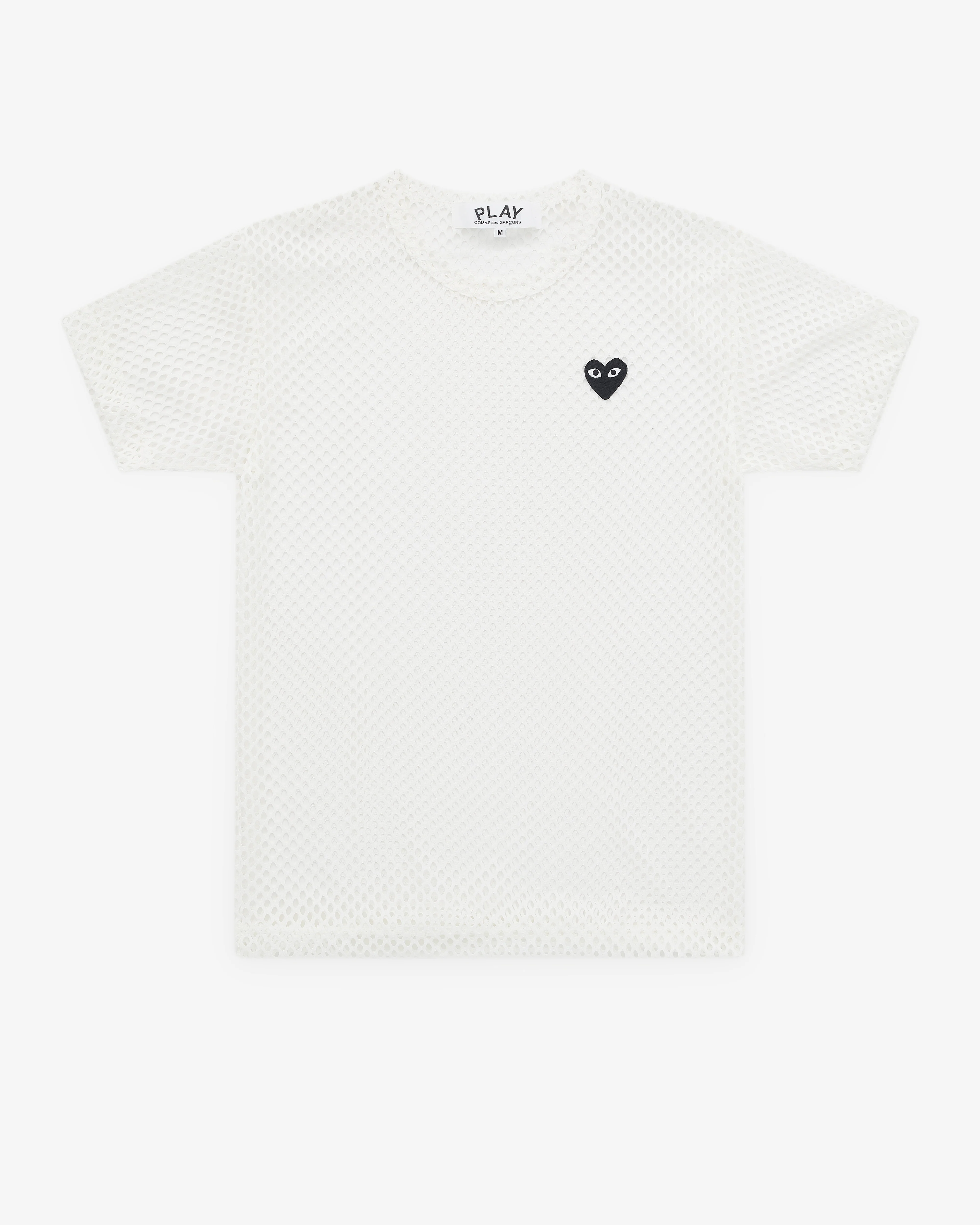 Play - Mesh T-Shirt Black Heart - (White)