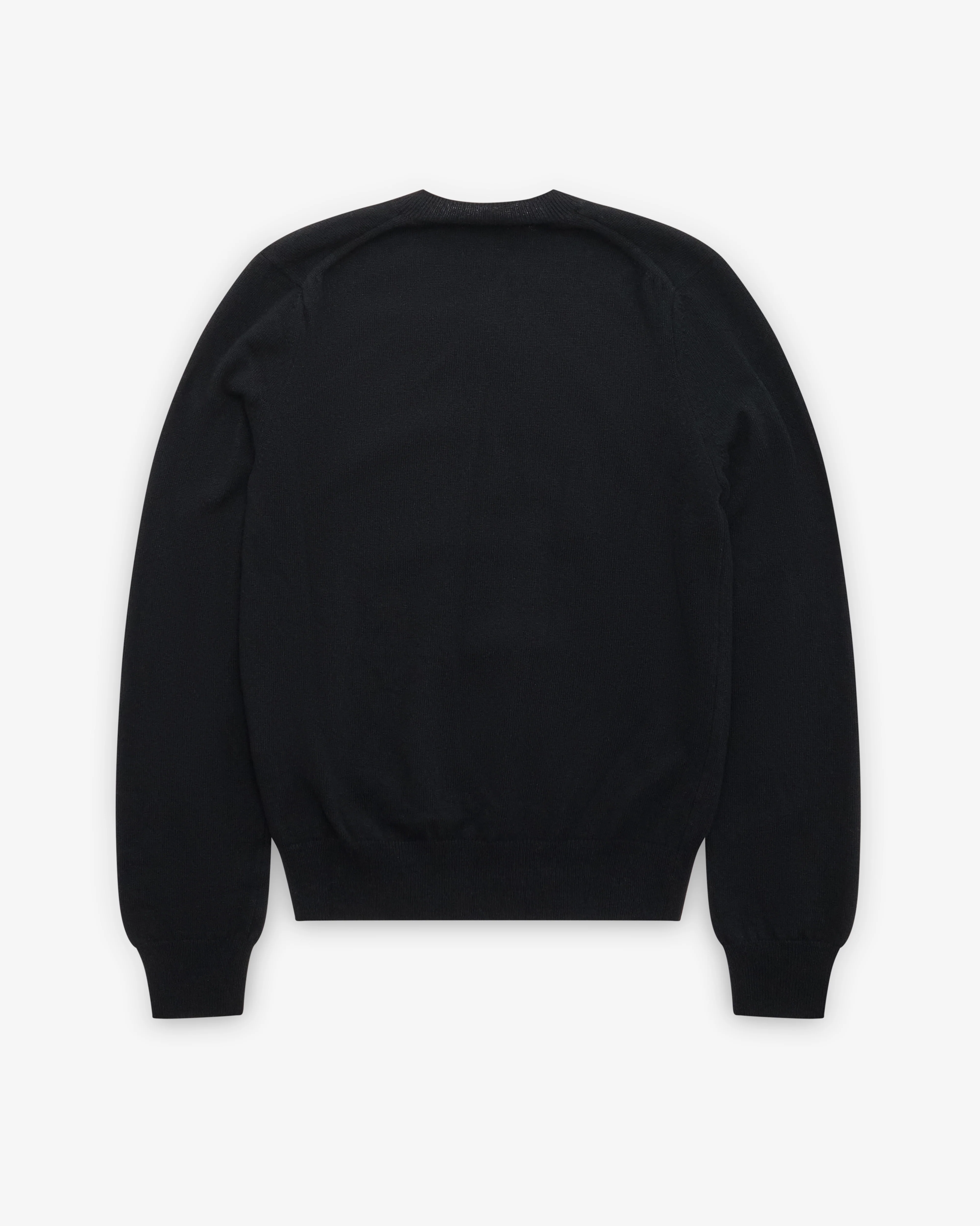 Play Comme des Garçons - White Heart V-Neck Sweater - (Black) - Image 2