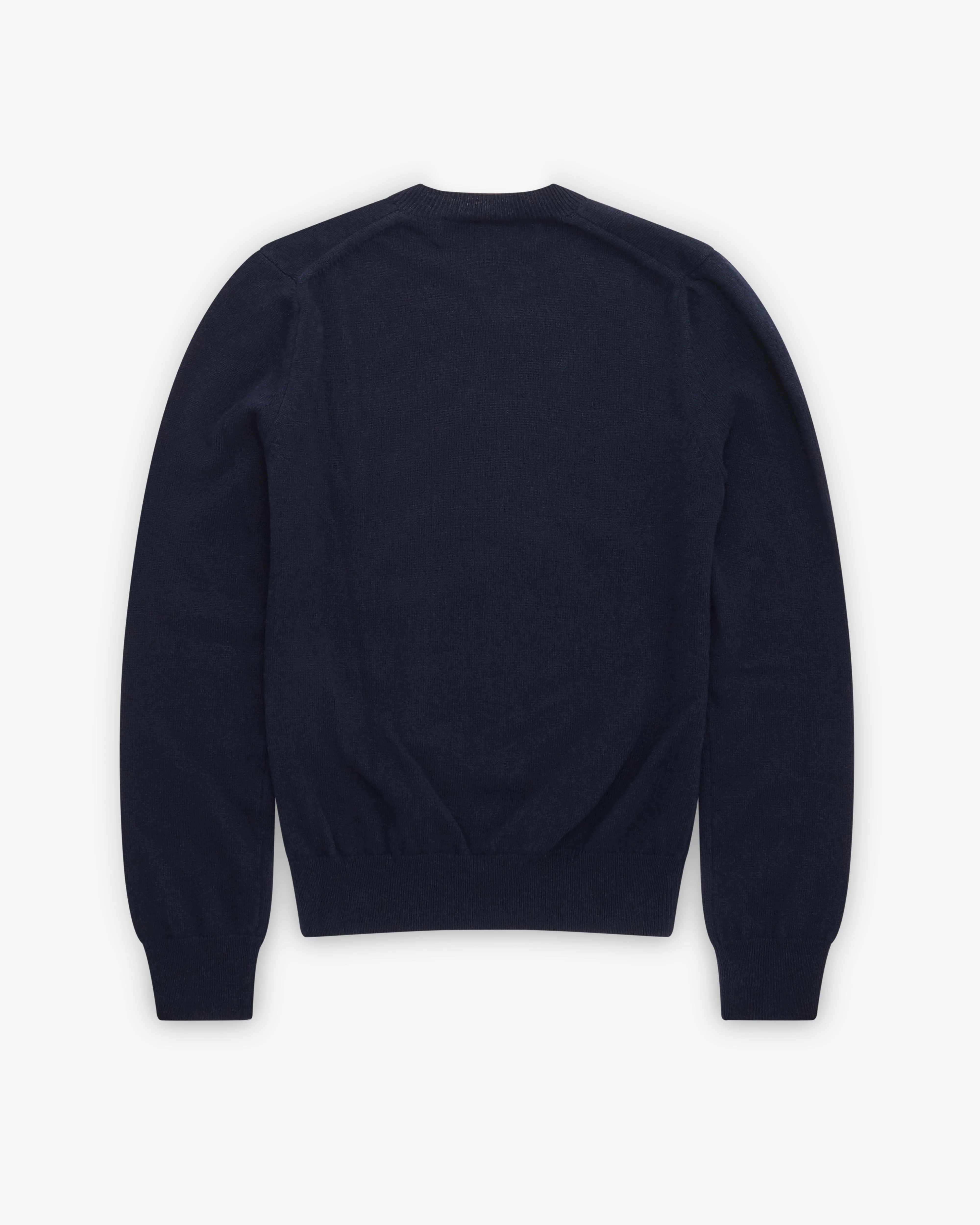 Play Comme des Garçons -  White Heart V-Neck Sweater - (Navy) - Image 2