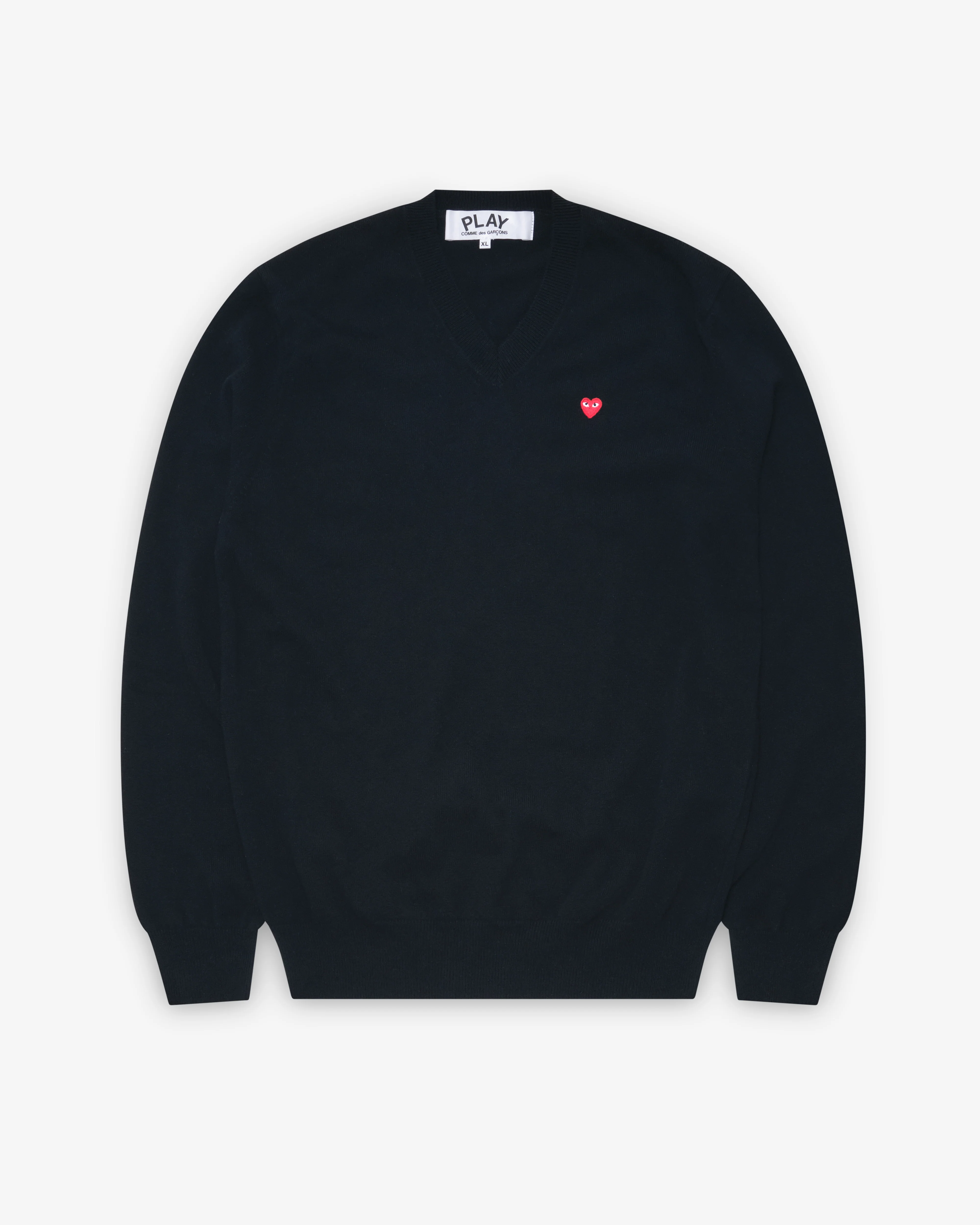 Play Comme des Garçons - Mini Heart V Neck Sweater - (Black)