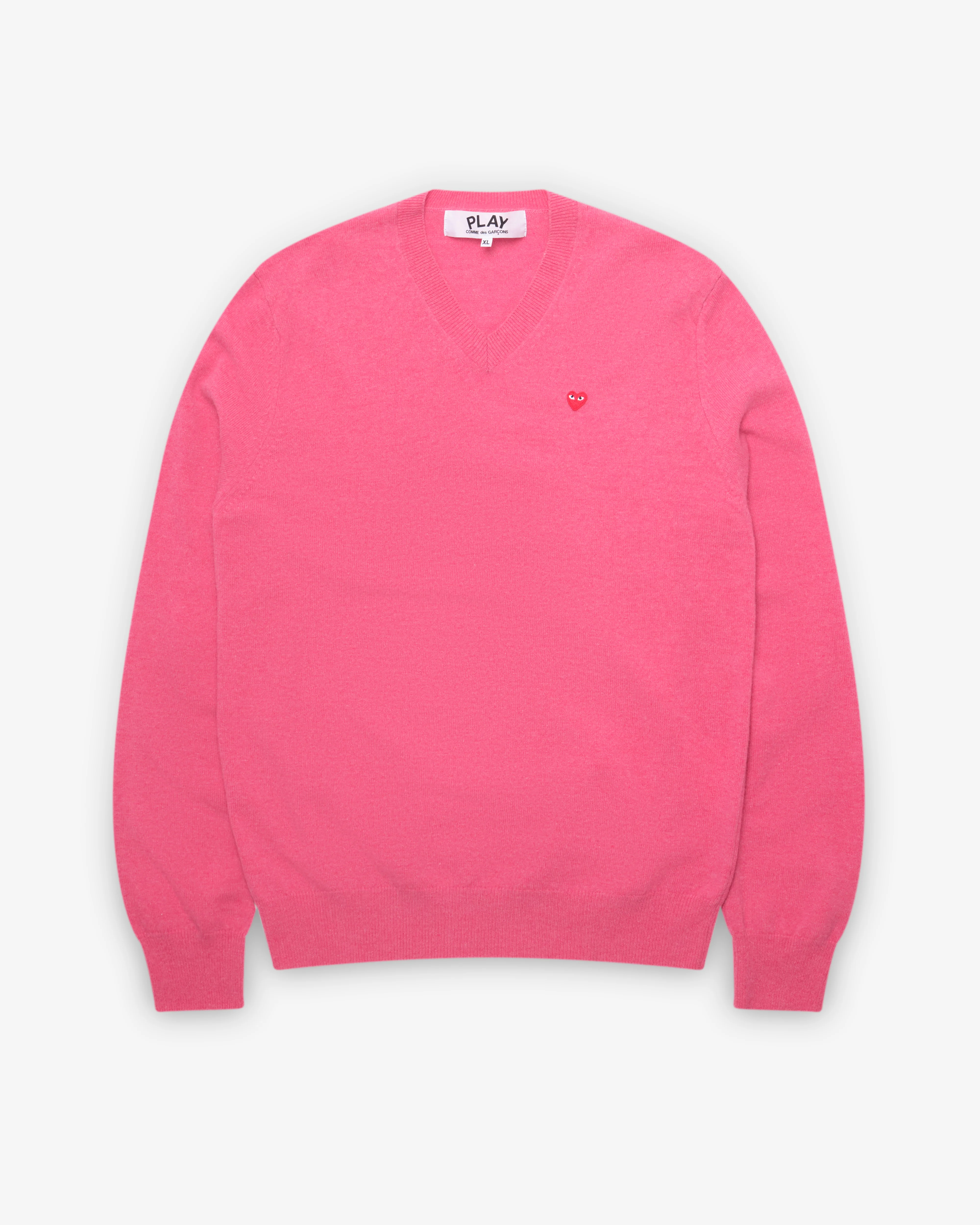 Play Comme des Garçons - Mini Heart V Neck Sweater - (Pink)