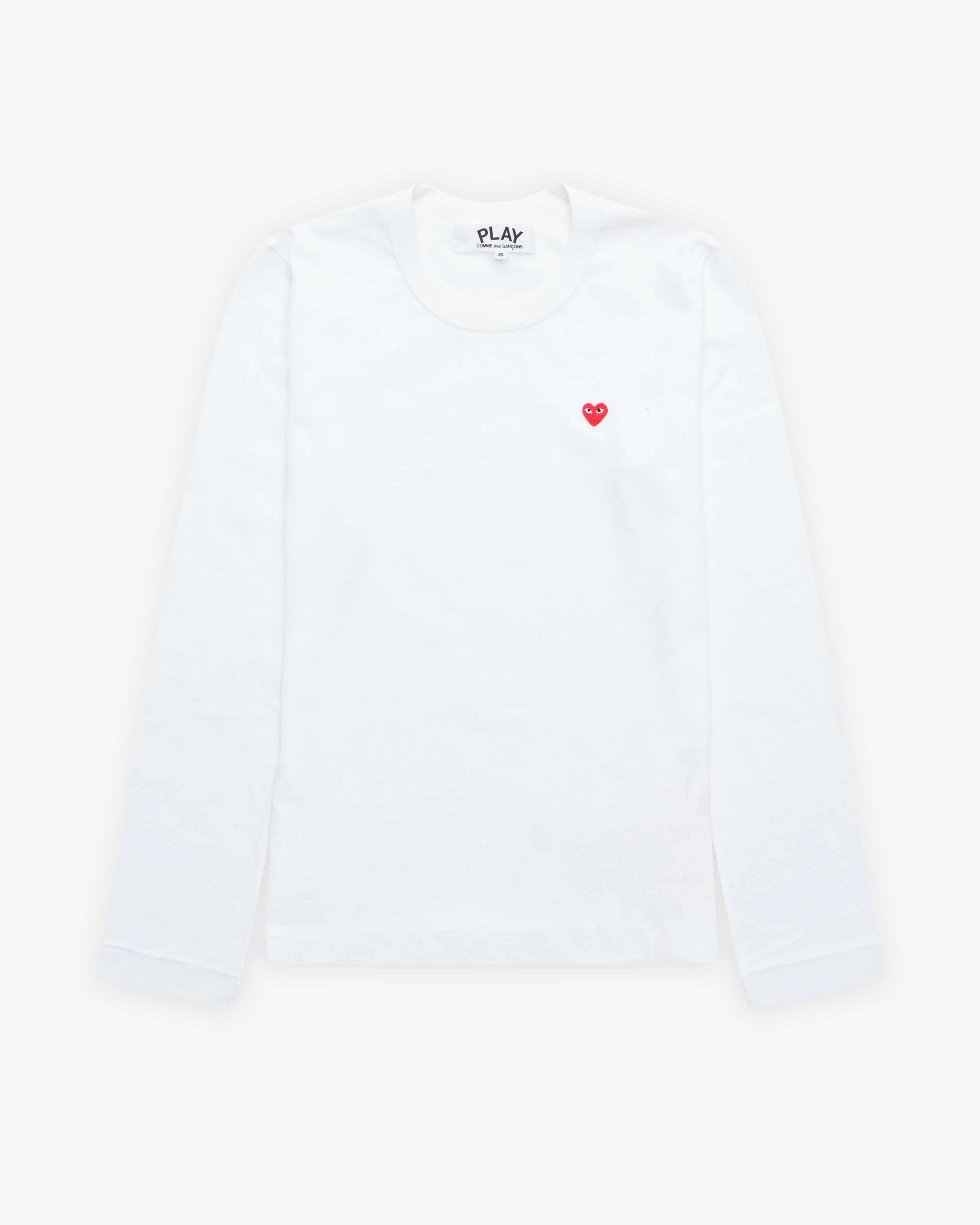 Play Comme des Garçons - Small Red Heart Long Sleeve T-Shirt - (White)