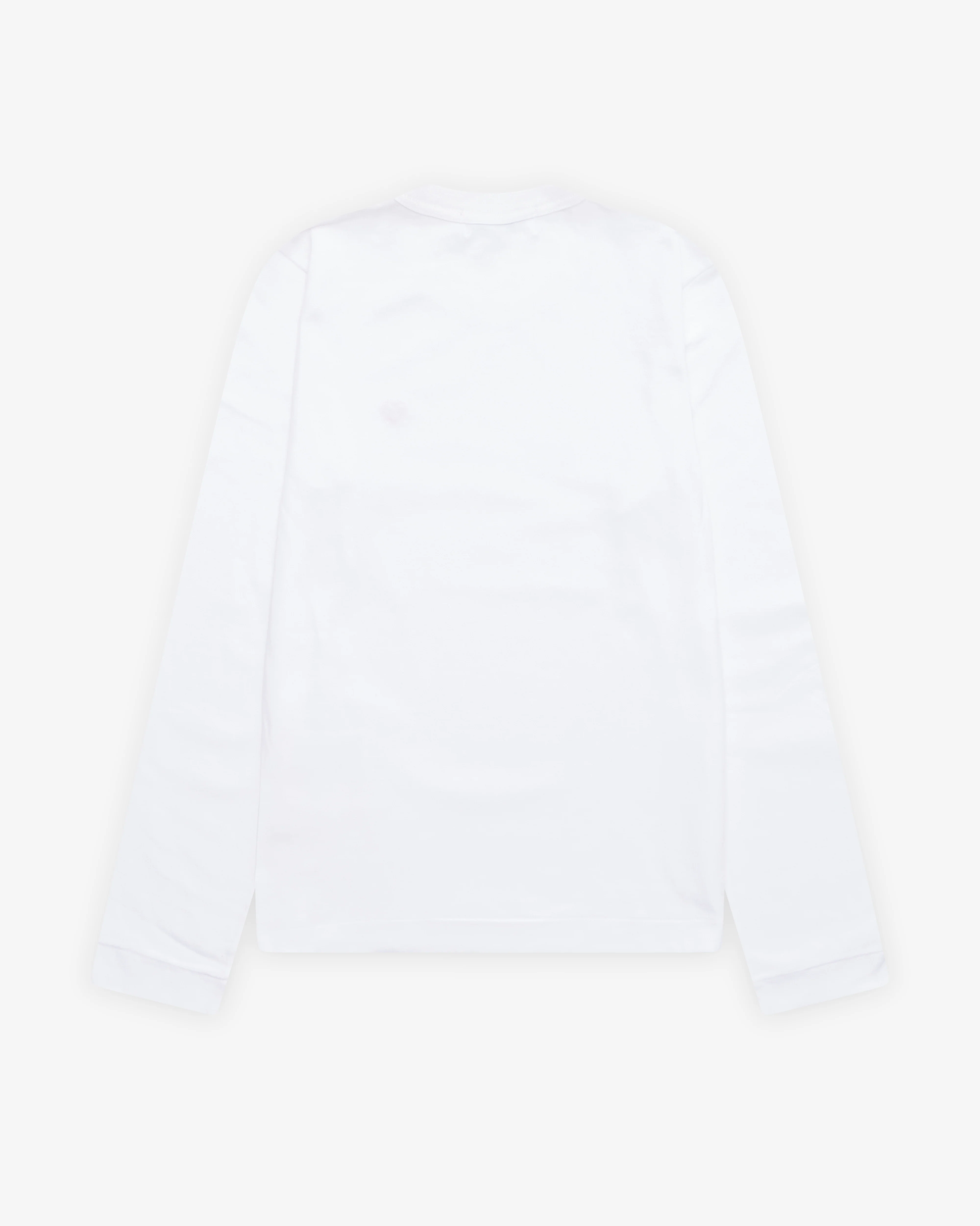 Play Comme des Garçons - Small Red Heart Long Sleeve T-Shirt - (White) - Image 2
