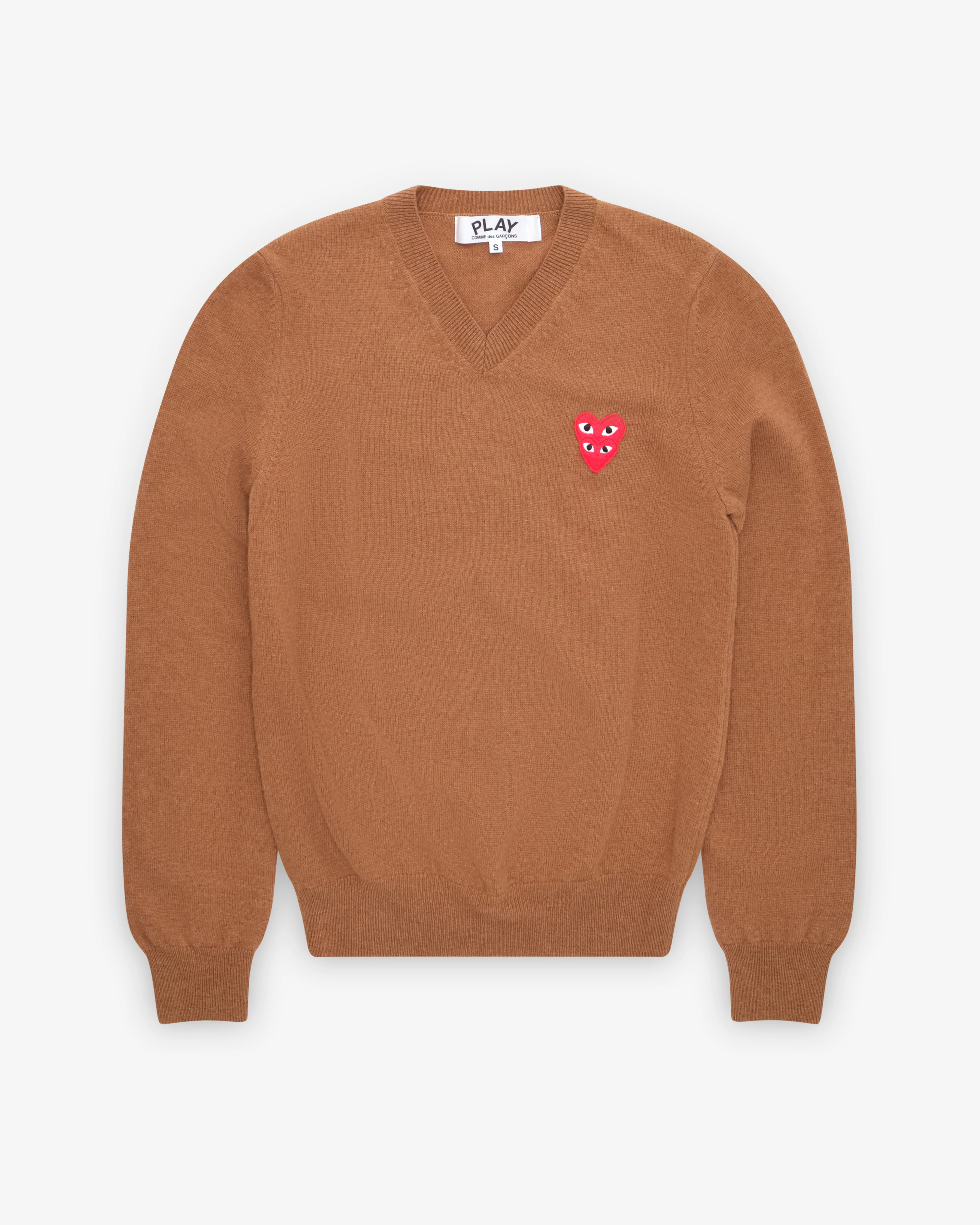 Play Comme des Garçons - Double Eye V Neck Sweater - (Brown)