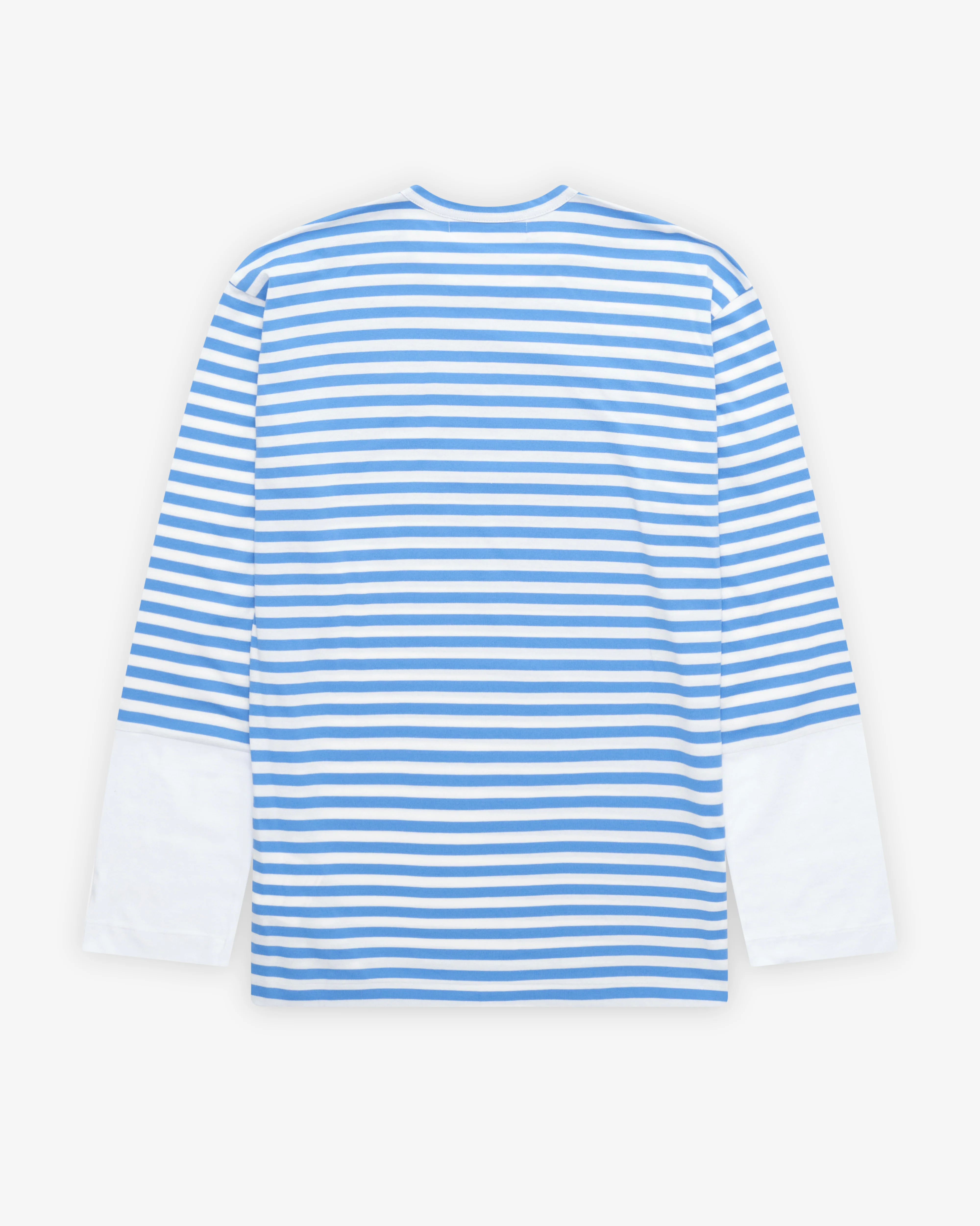 Play Comme des Garçons - Stripe White T-Shirt - (Blue) - Image 2